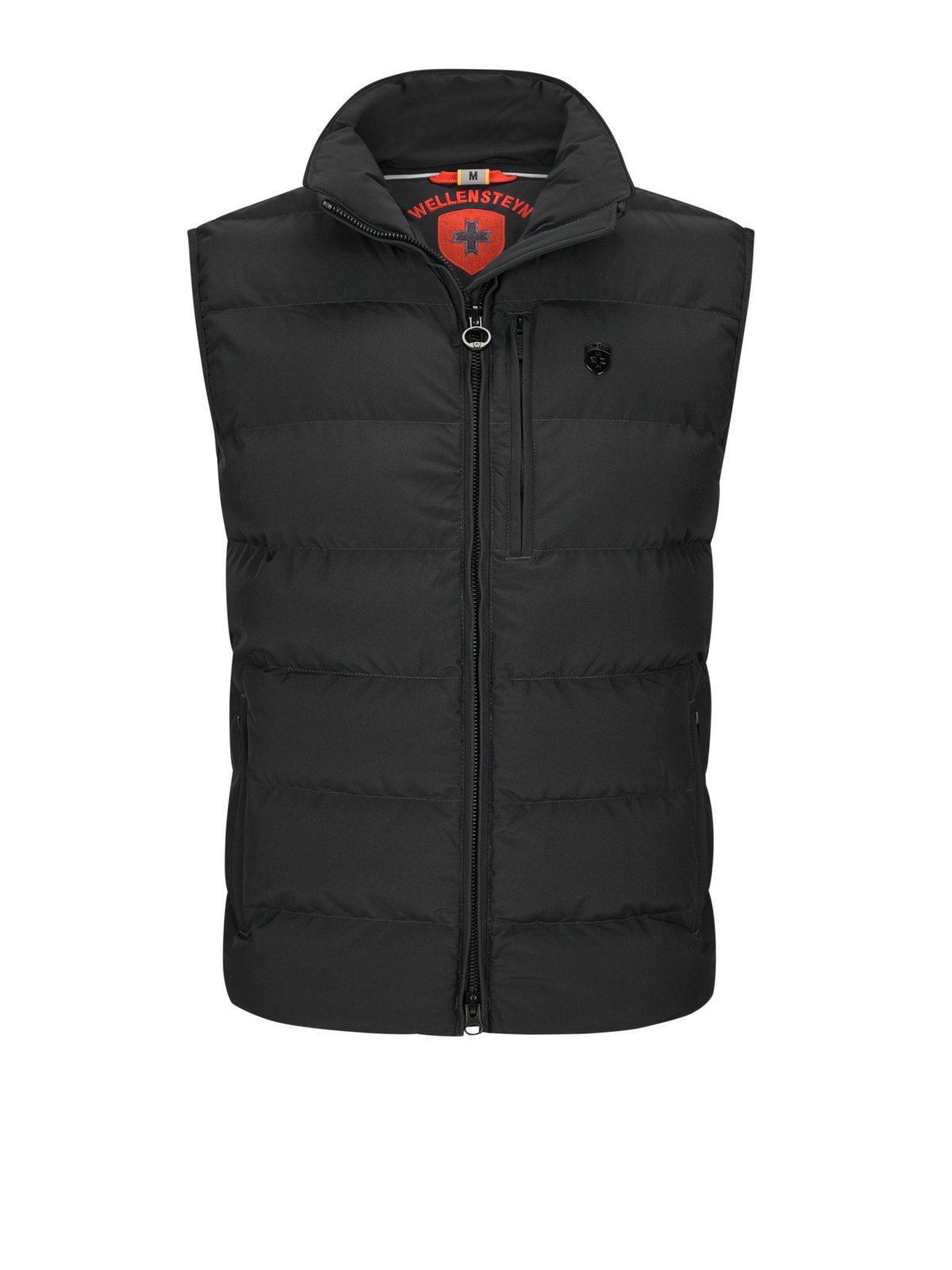 Wellensteyn Steppweste Blackbird mit Logo-Emblem und Napoleontasche in S