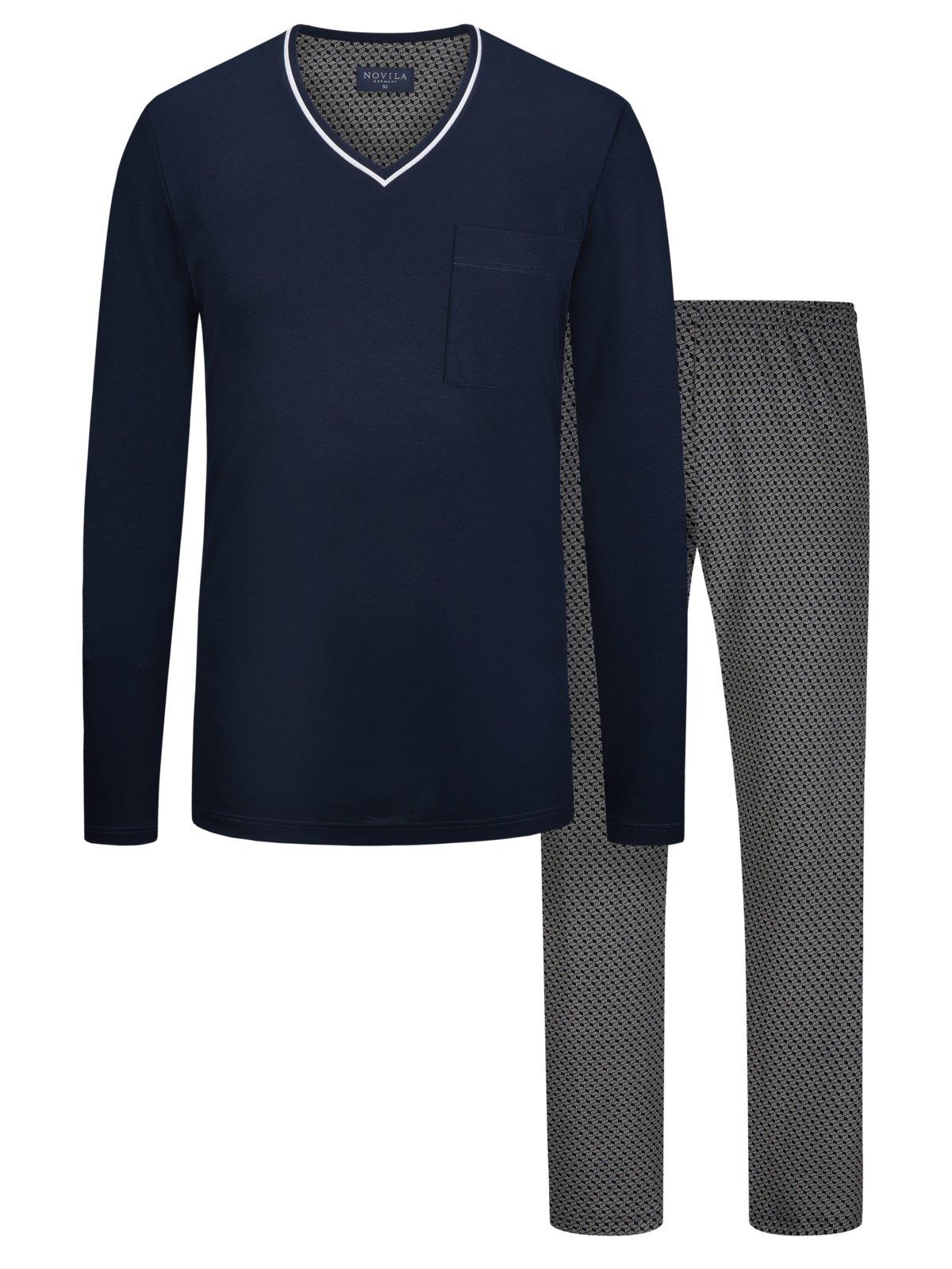 Novila Schlafanzug mit geometrischem Muster in 48