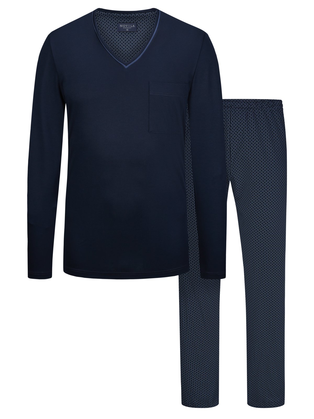 Novila Langer Schlafanzug mit gemusterter Hose in 48