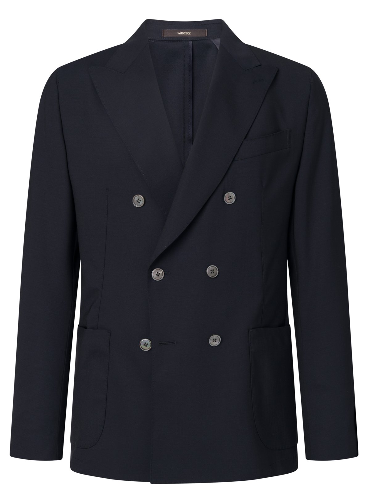 Windsor Ungefüttertes Zweireiher-Sakko mit Stretch, Reda Flexo, Shaped Fit in 48