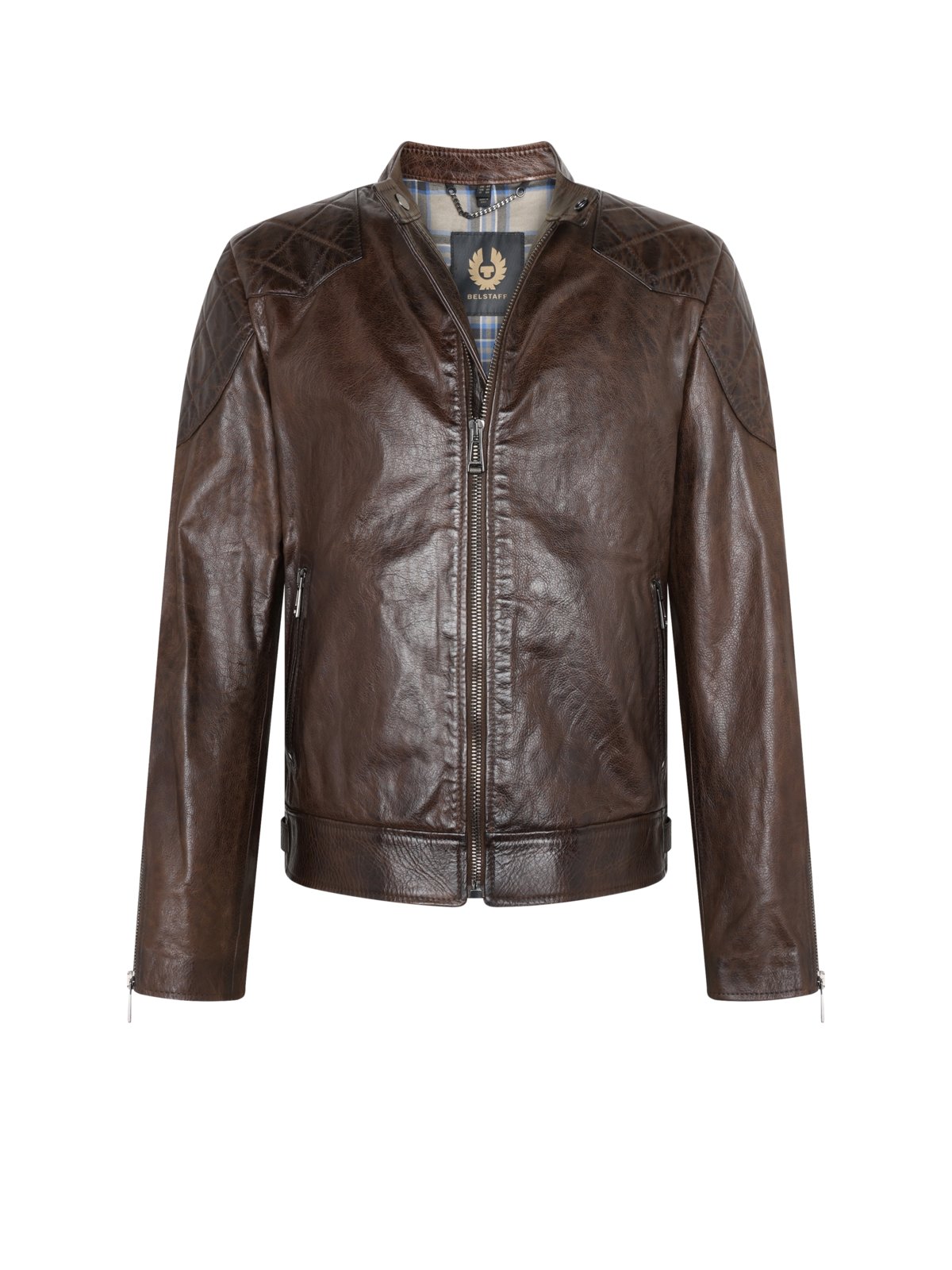 Belstaff Lederjacke Outlaw mit Ellenbogen- und Schulter-Patches in 52