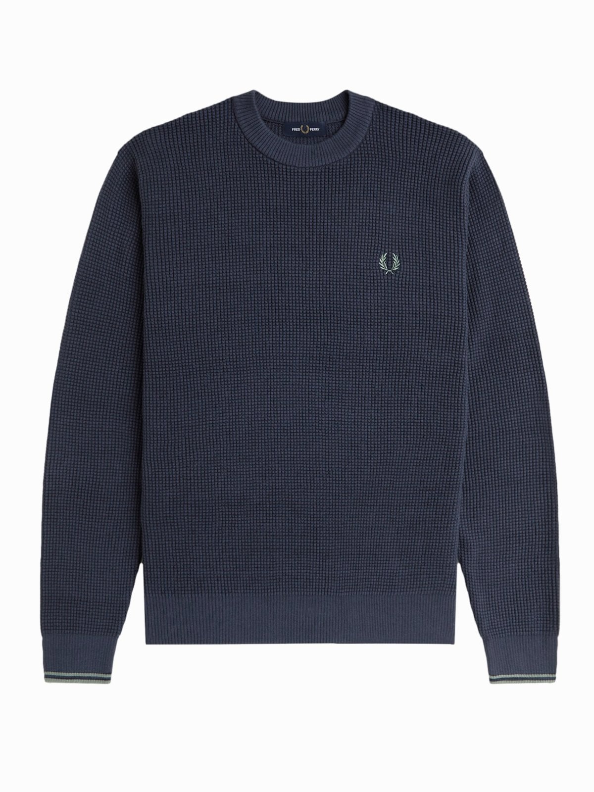 Fred Perry Softer Pullover in Waffelstrick mit O-Neck in S