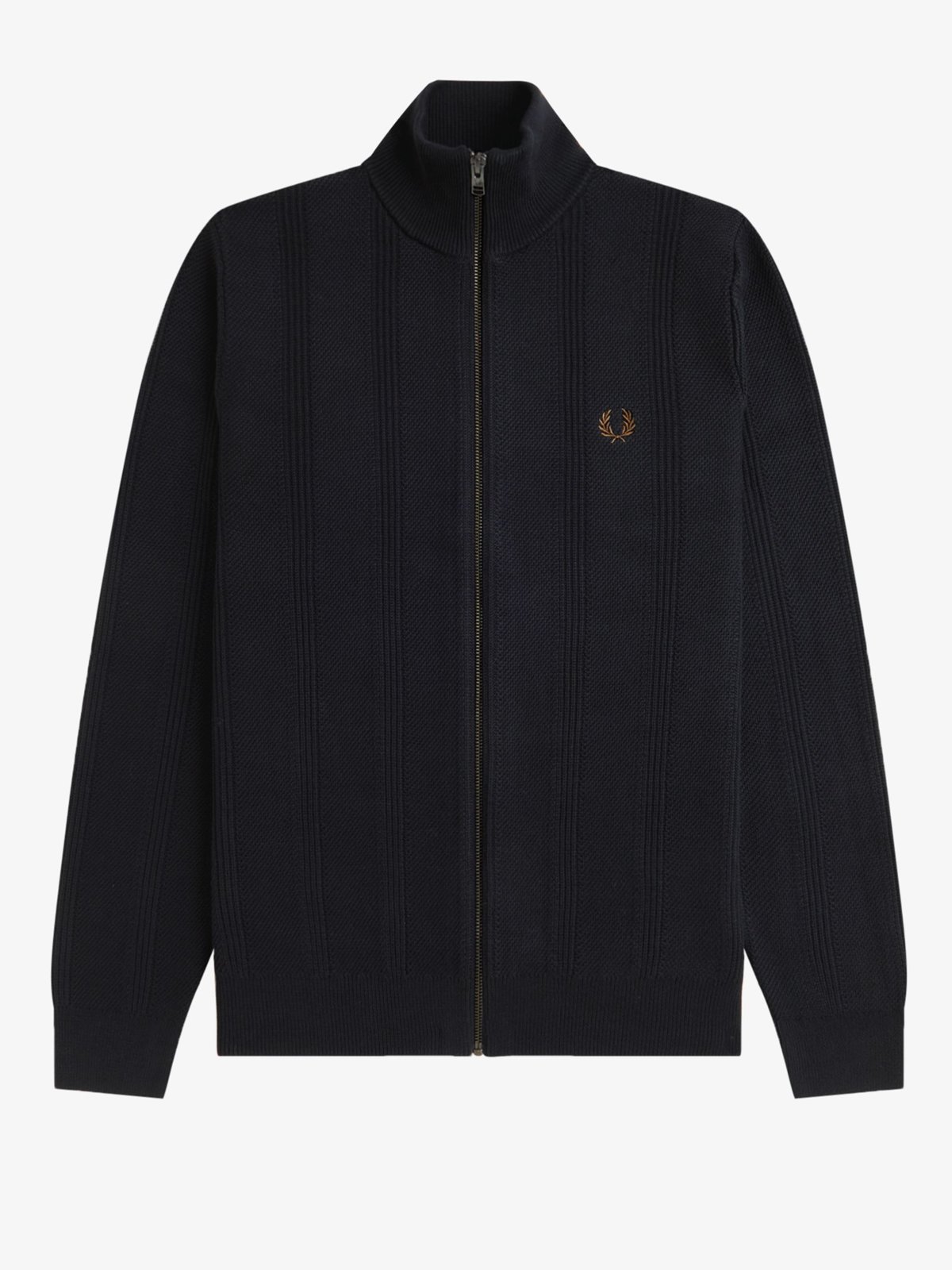 Fred Perry Strickjacke aus Baumwolle mit Streifenakzenten und Zip in S