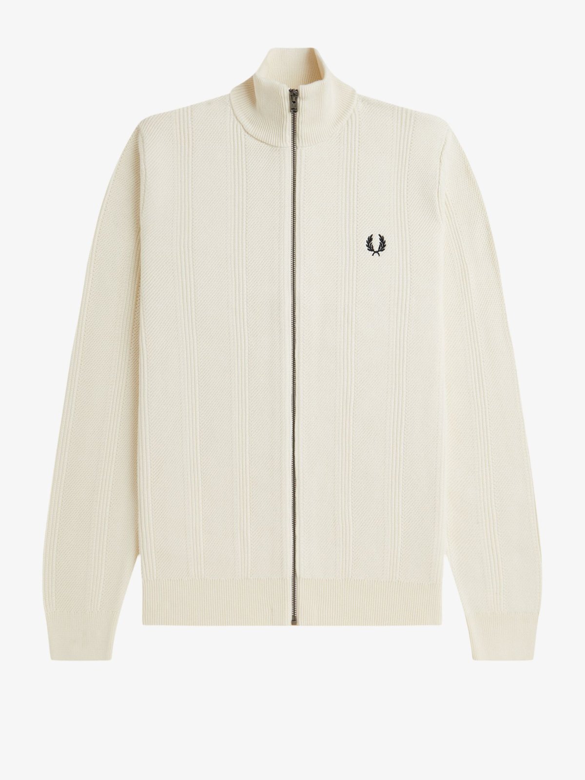 Fred Perry Strickjacke aus Baumwolle mit Streifenakzenten und Zip in S
