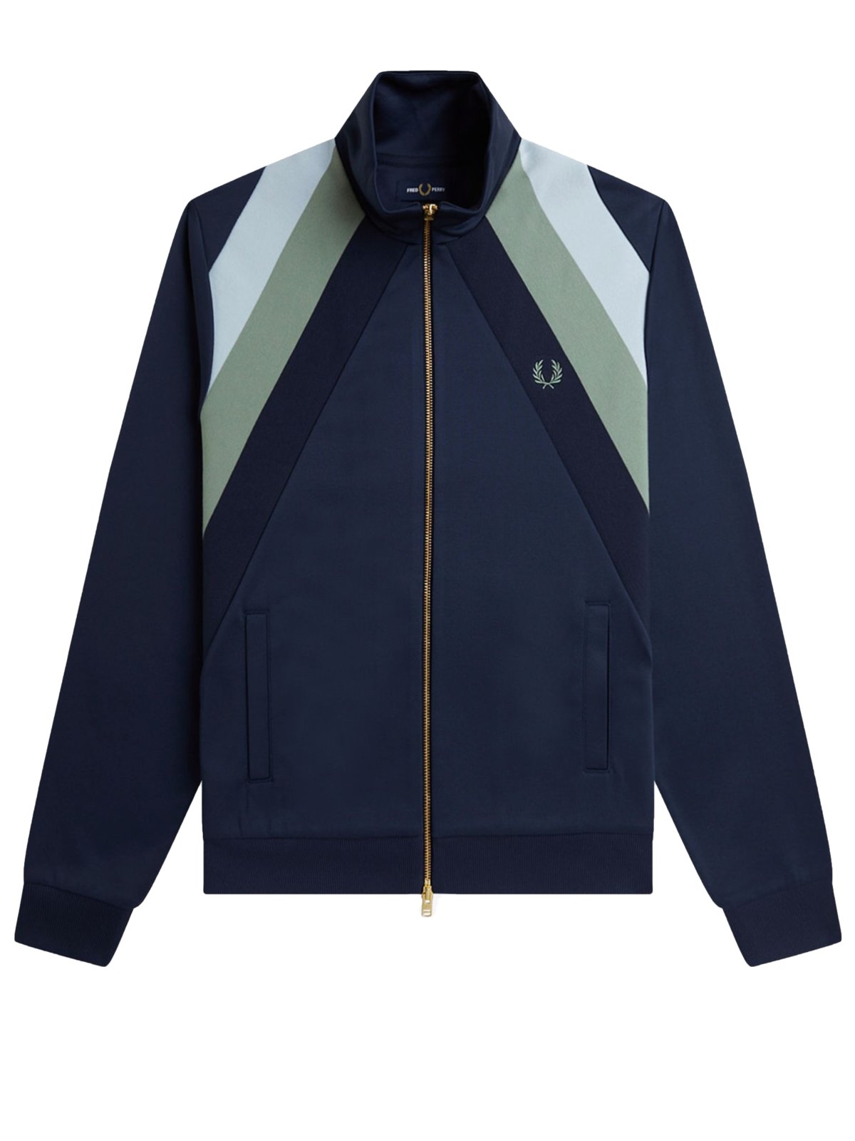 Fred Perry Sweatjacke mit Streifenakzenten und Logo-Aufnäher in L
