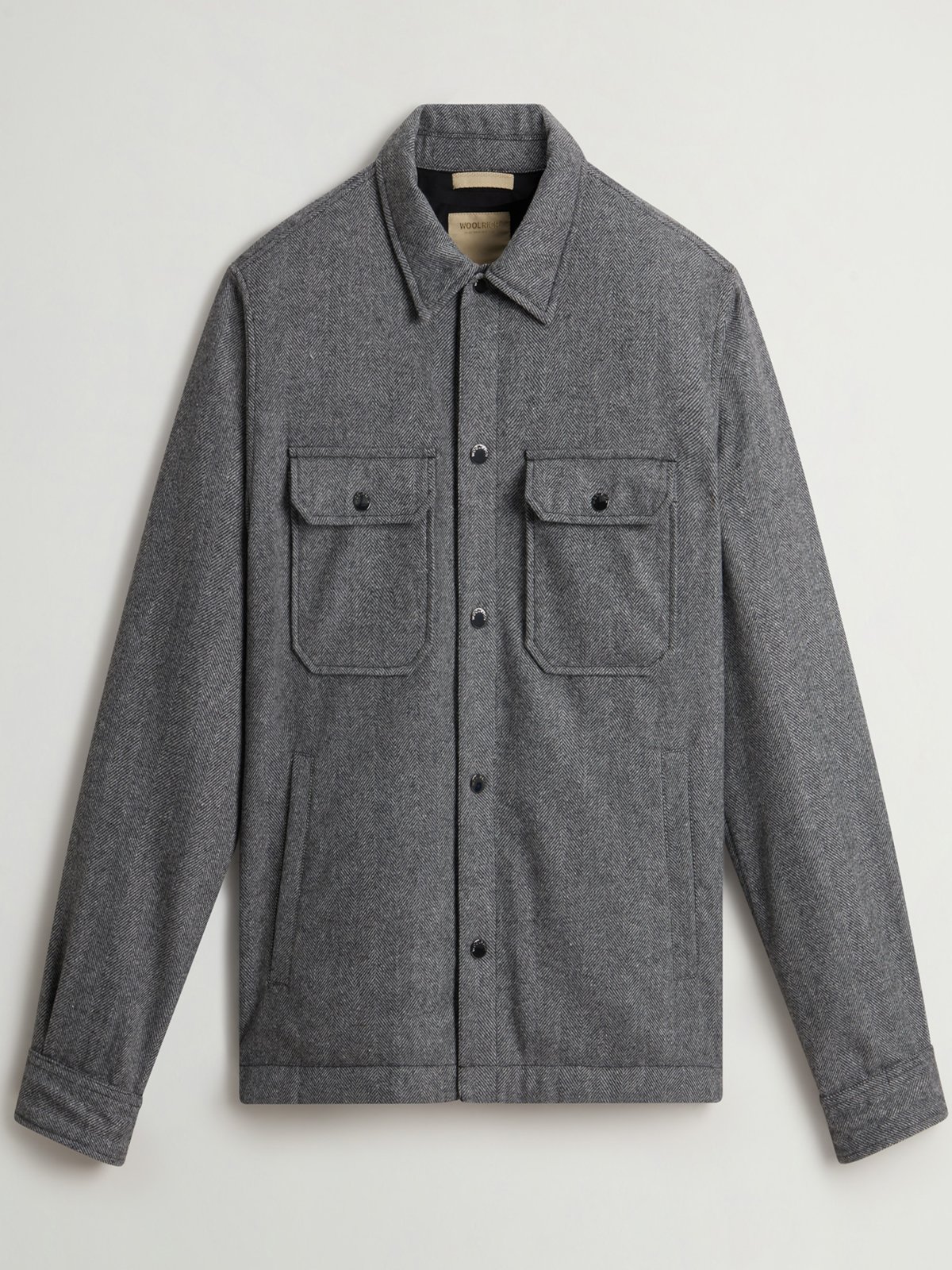 Woolrich Overshirt mit Daunenfüllung und Fischgrät-Muster in S