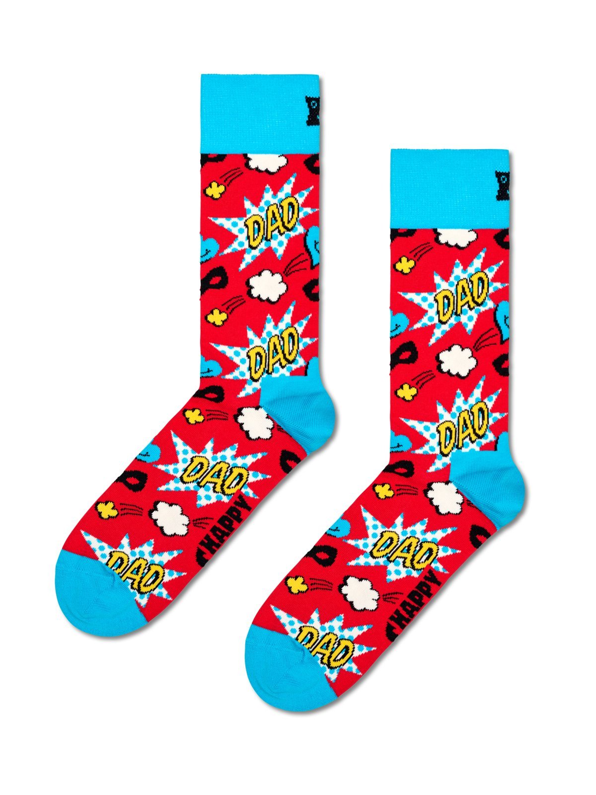 Happy Socks Socken mit Dad-Schriftzug in Comic-Print in 46