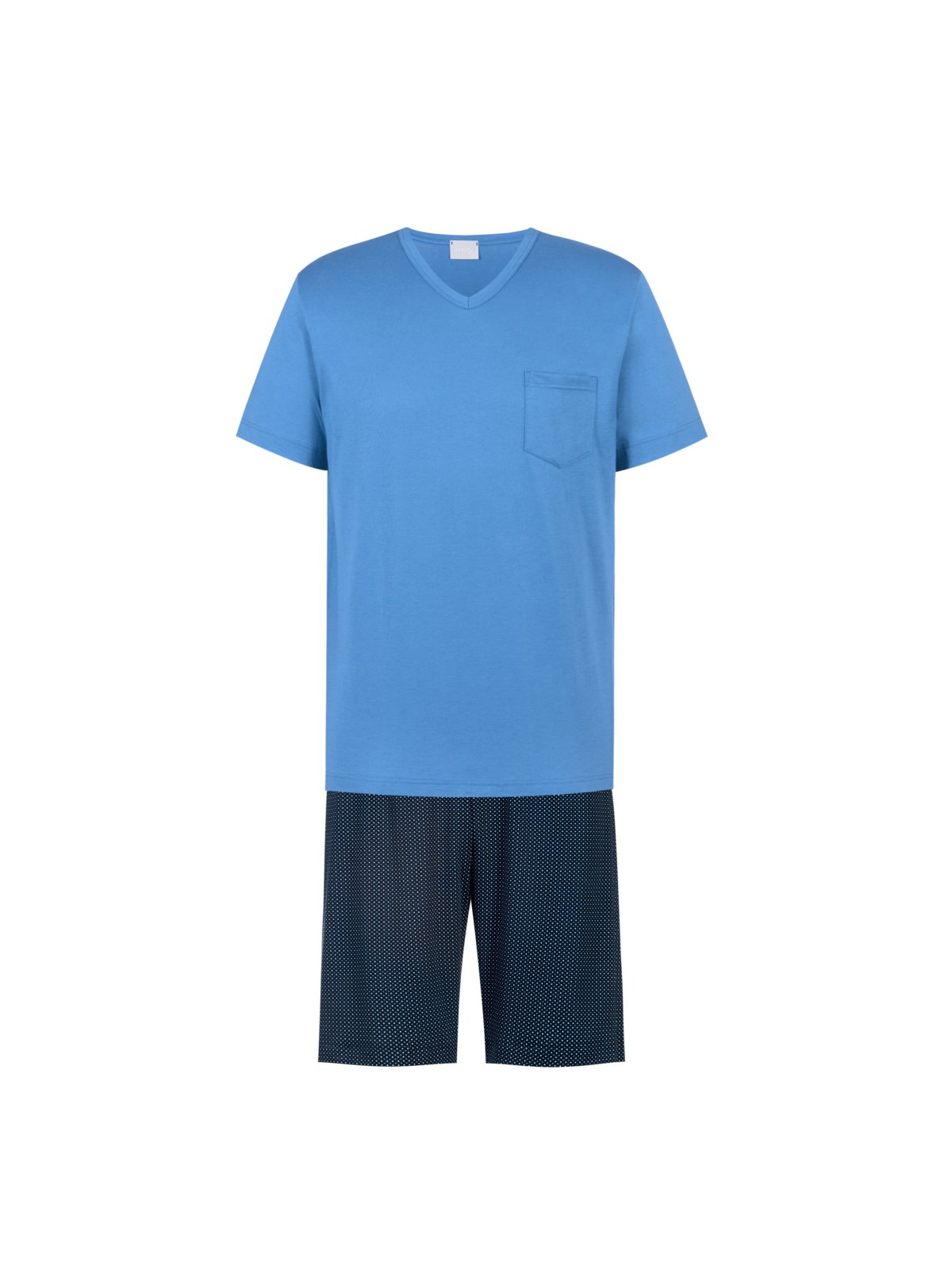 Mey Kurzer Pyjama mit V-Ausschnitt und gemusterter Shorts in S