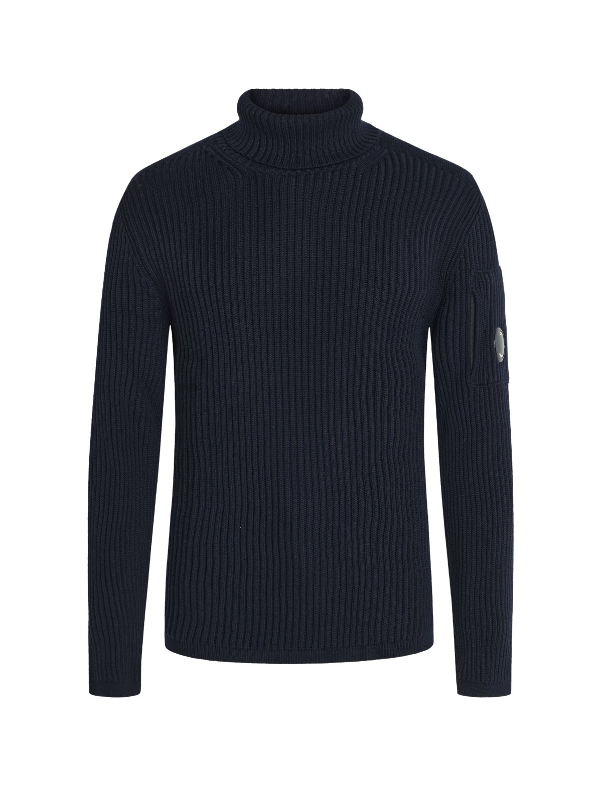 C.P. Company Rollkragenpullover aus einem Schurwoll-Mix und Logo-Patch in S