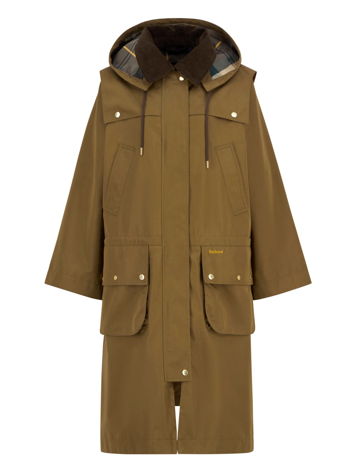 Barbour Wasserabweisende Damenjacke Bilsdale mit Cordkragen und abnehmbarer Kapuze in 8