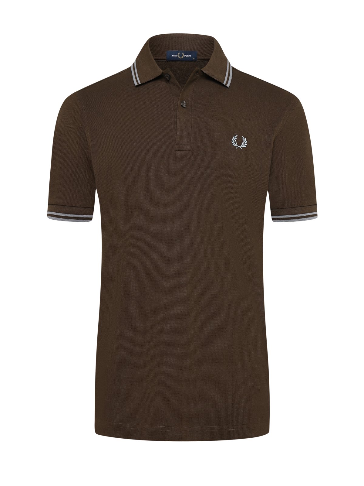 Fred Perry Piqué-Poloshirt mit Logo-Stickerei und Streifenakzenten in S