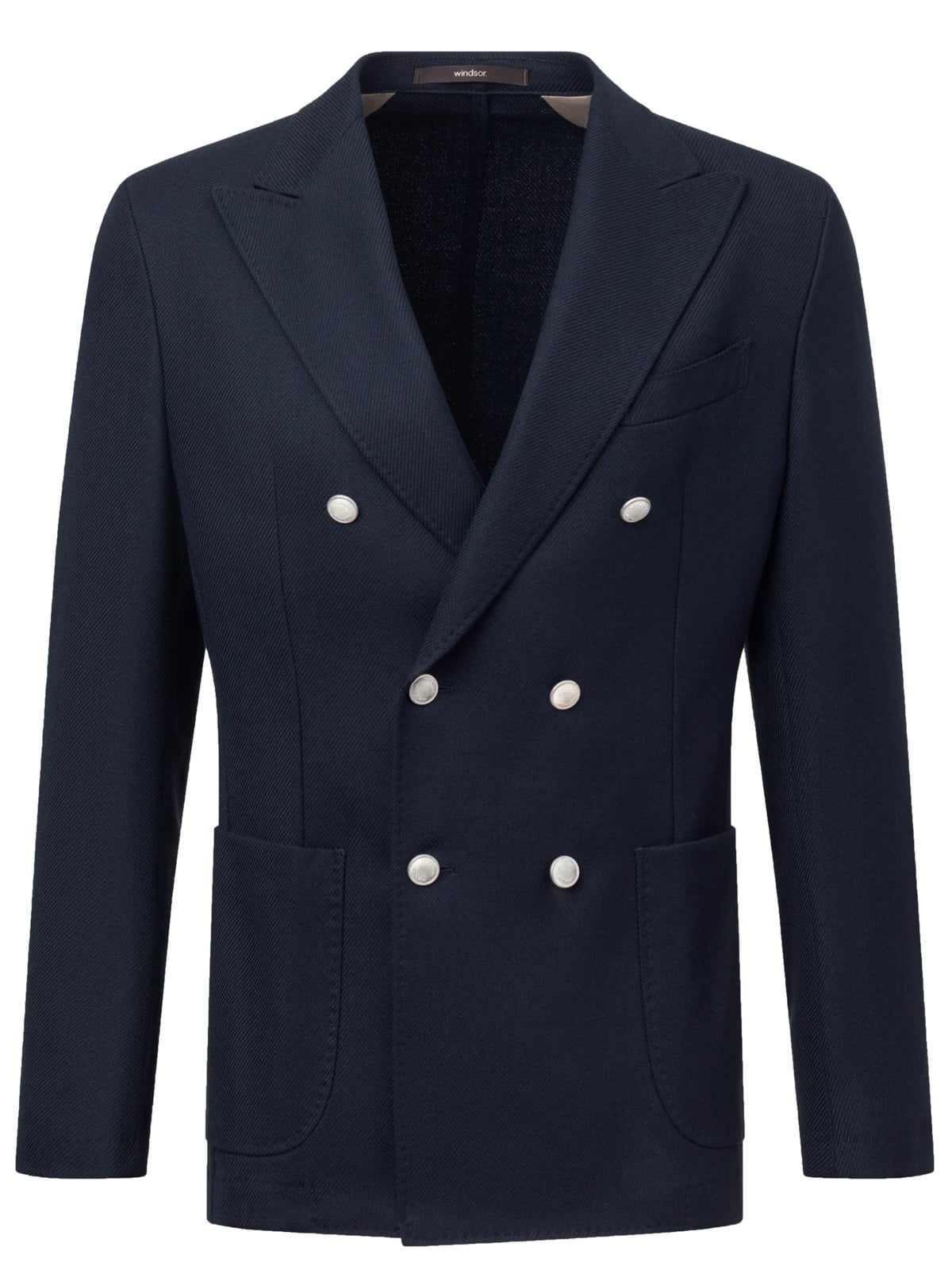 Windsor Ungefüttertes zweireihiges Sakko aus einem Woll-Mix, Shaped Fit in 48