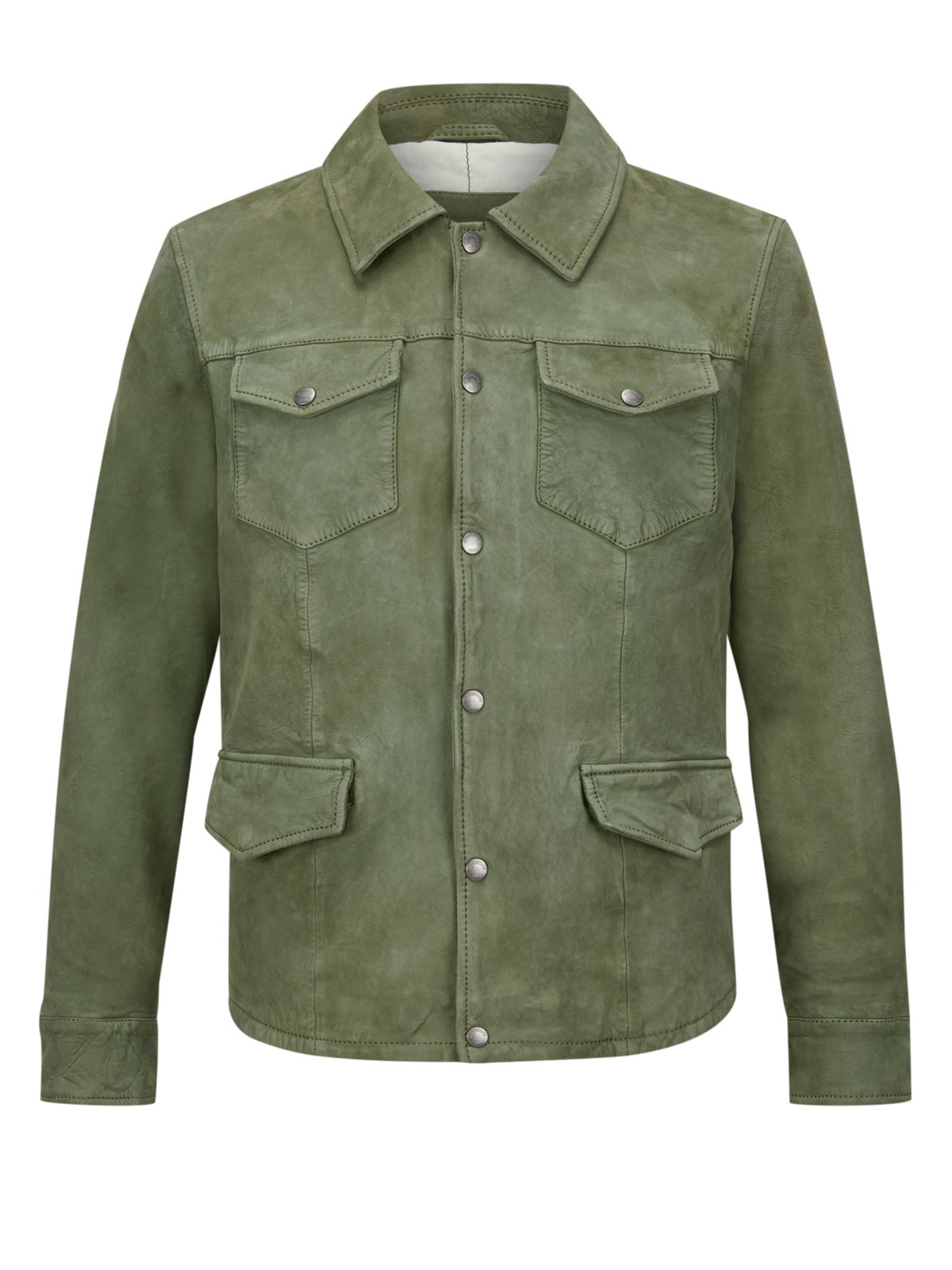 Milestone Lederjacke MSValerio in Overshirt-Optik aus weichem Ziegenveloursleder in 46