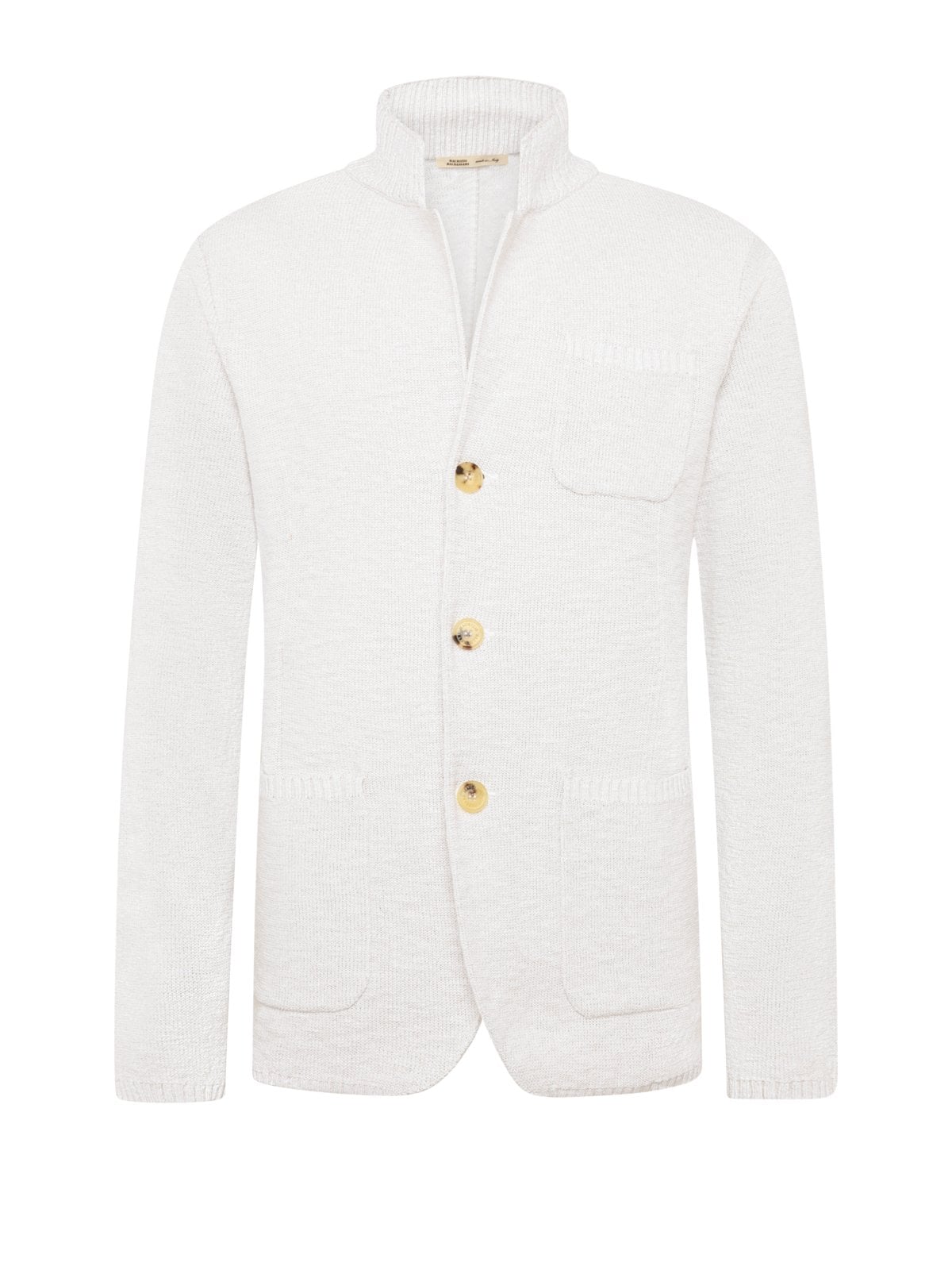 Maurizio Baldassari Cardigan in Sakko-Optik mit Mouliné-Baumwolle und Stehkragen in 48