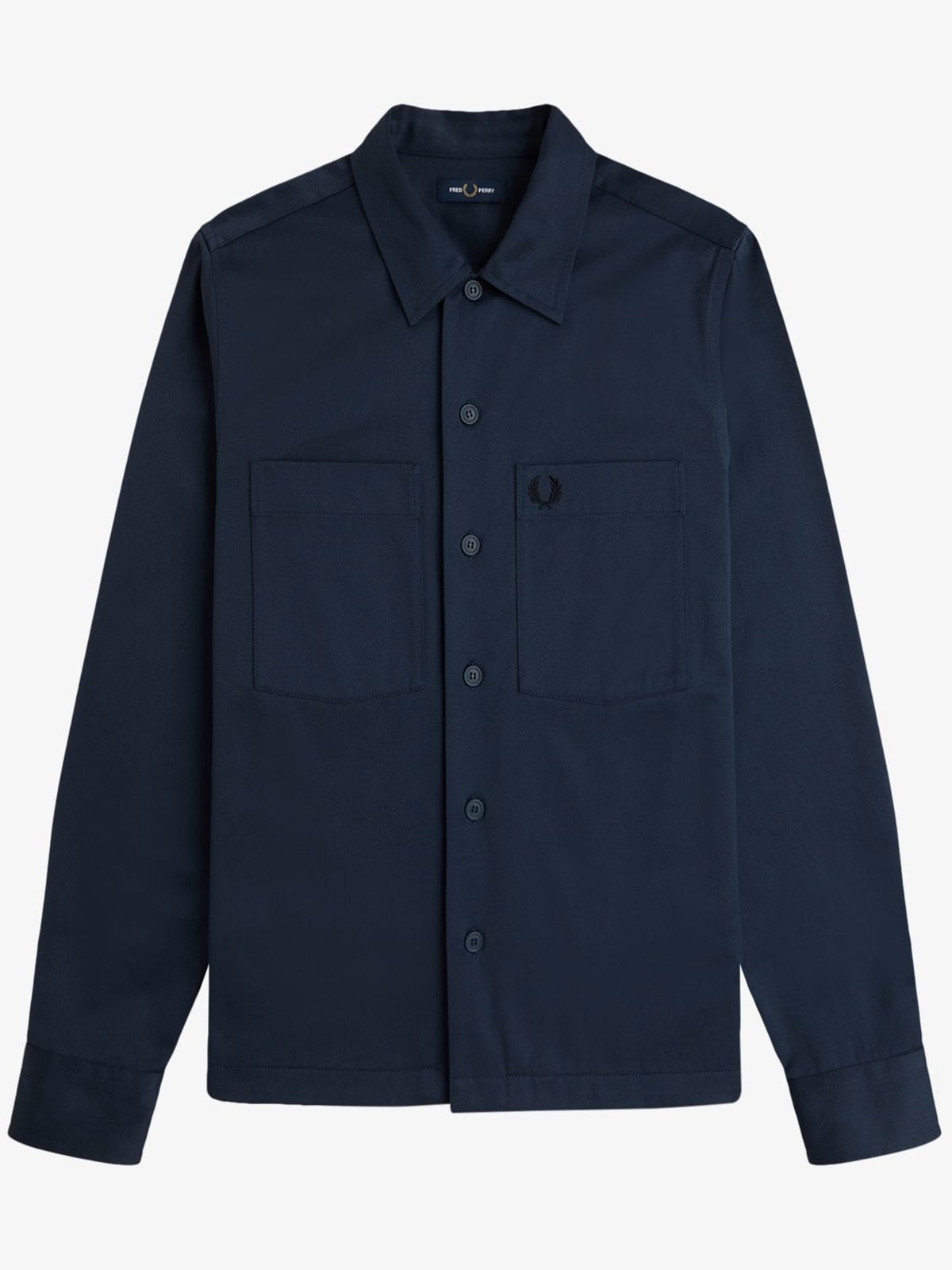 Fred Perry Festes Overshirt mit Logo-Stickerei auf Brusttasche in S