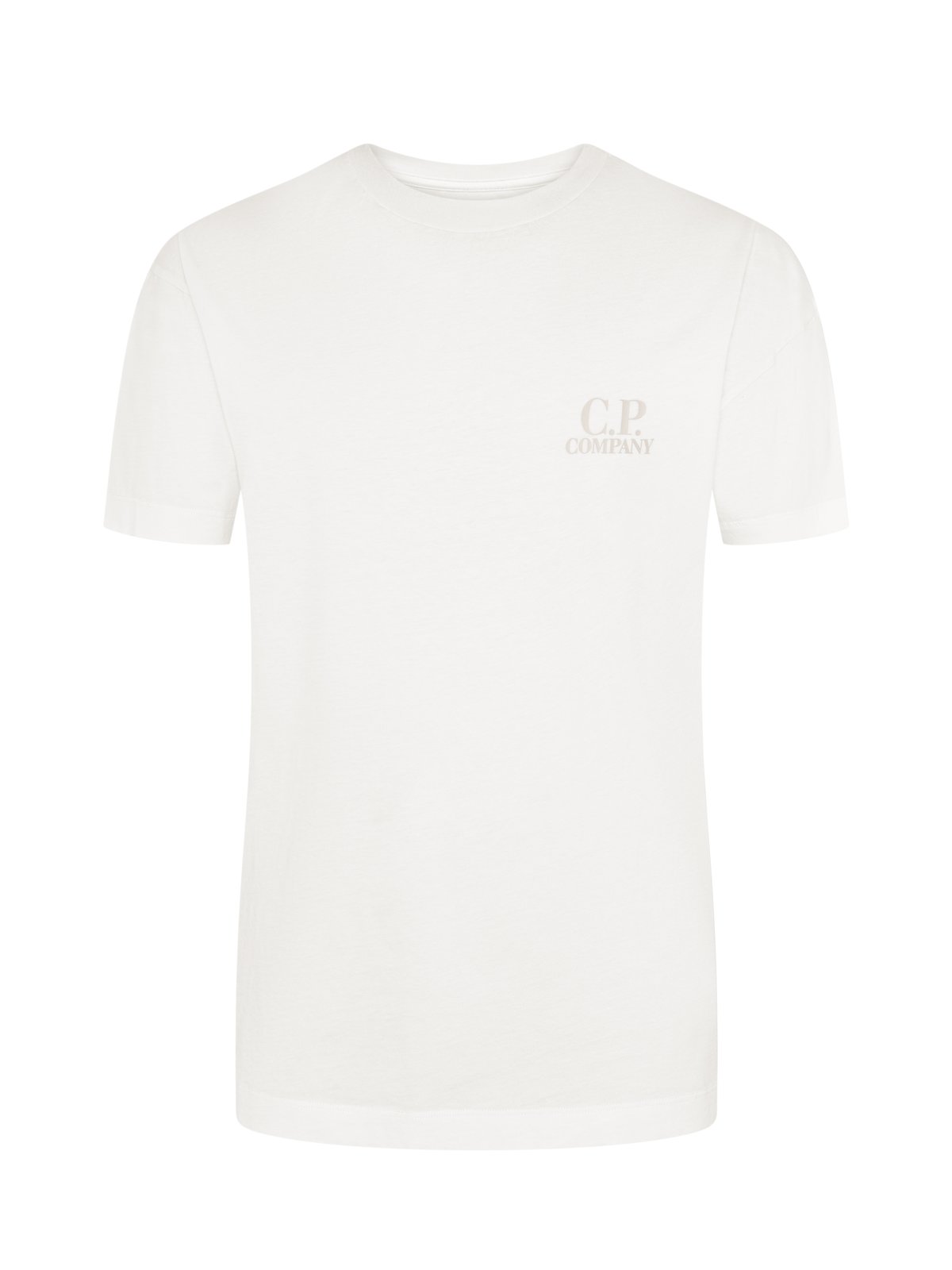 C.P. Company Unifarbenes Jersey-T-Shirt mit Logo-Print auf der Brust in S