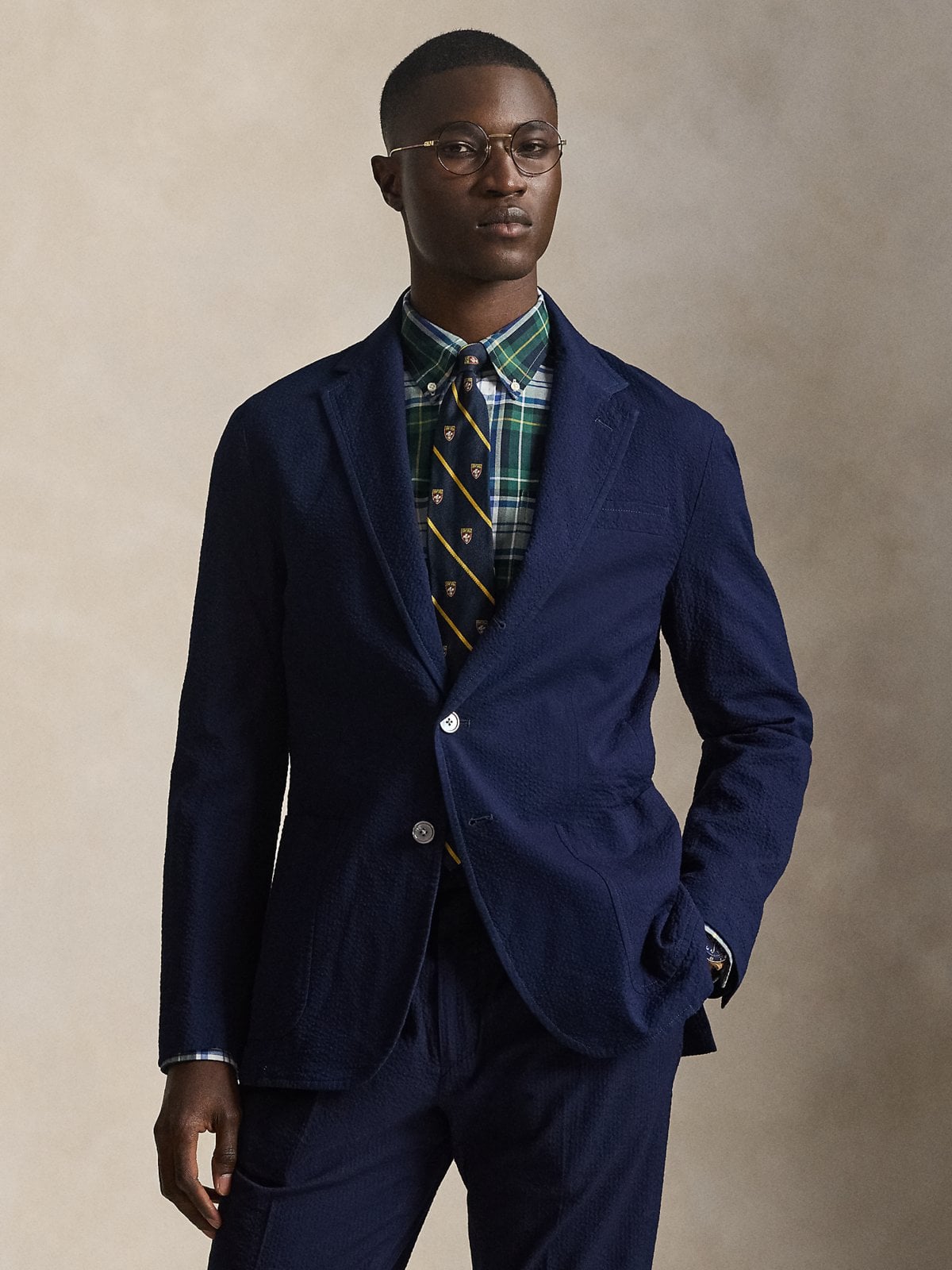 Polo Ralph Lauren Ungefüttertes Seersucker-Sakko aus Baumwolle, Modern Fit in M