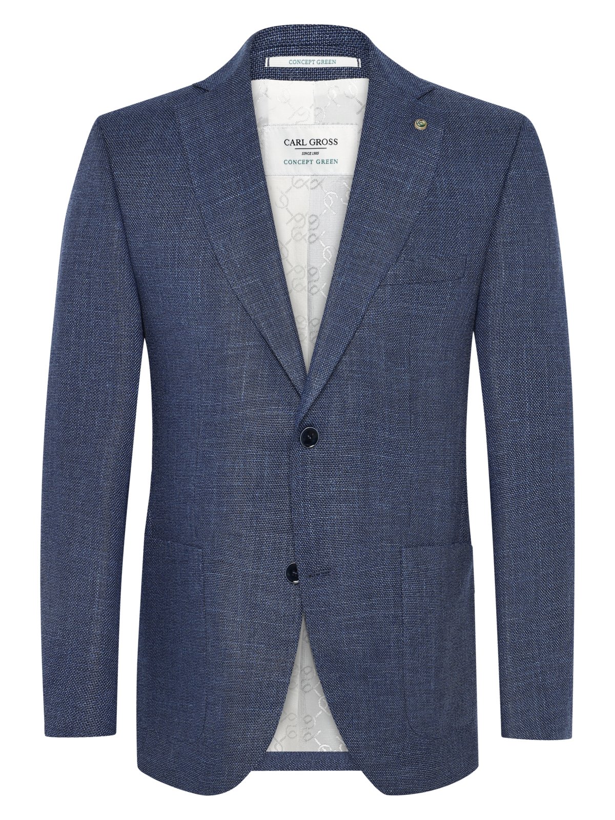 Carl Gross Strukturiertes Einreiher-Sakko aus einem Materialmix mit fallendem Revers in 46