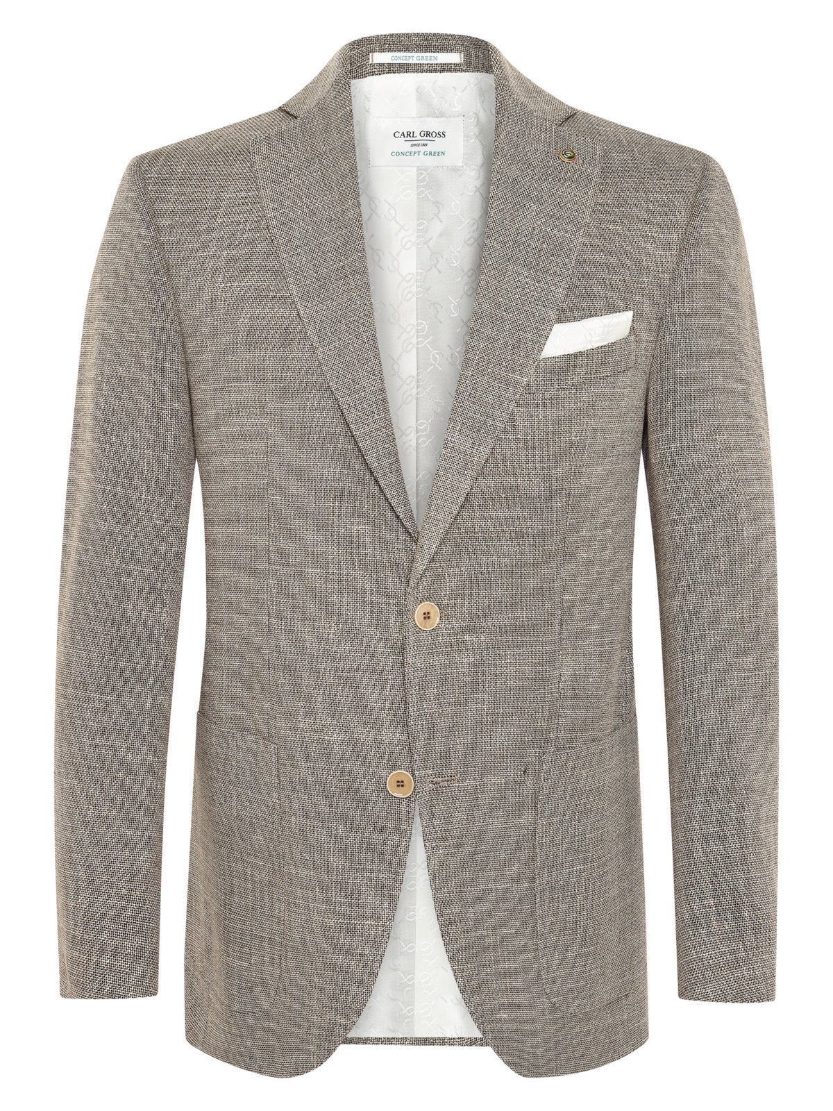 Carl Gross Strukturiertes Einreiher-Sakko aus einem Material-Mix in 46
