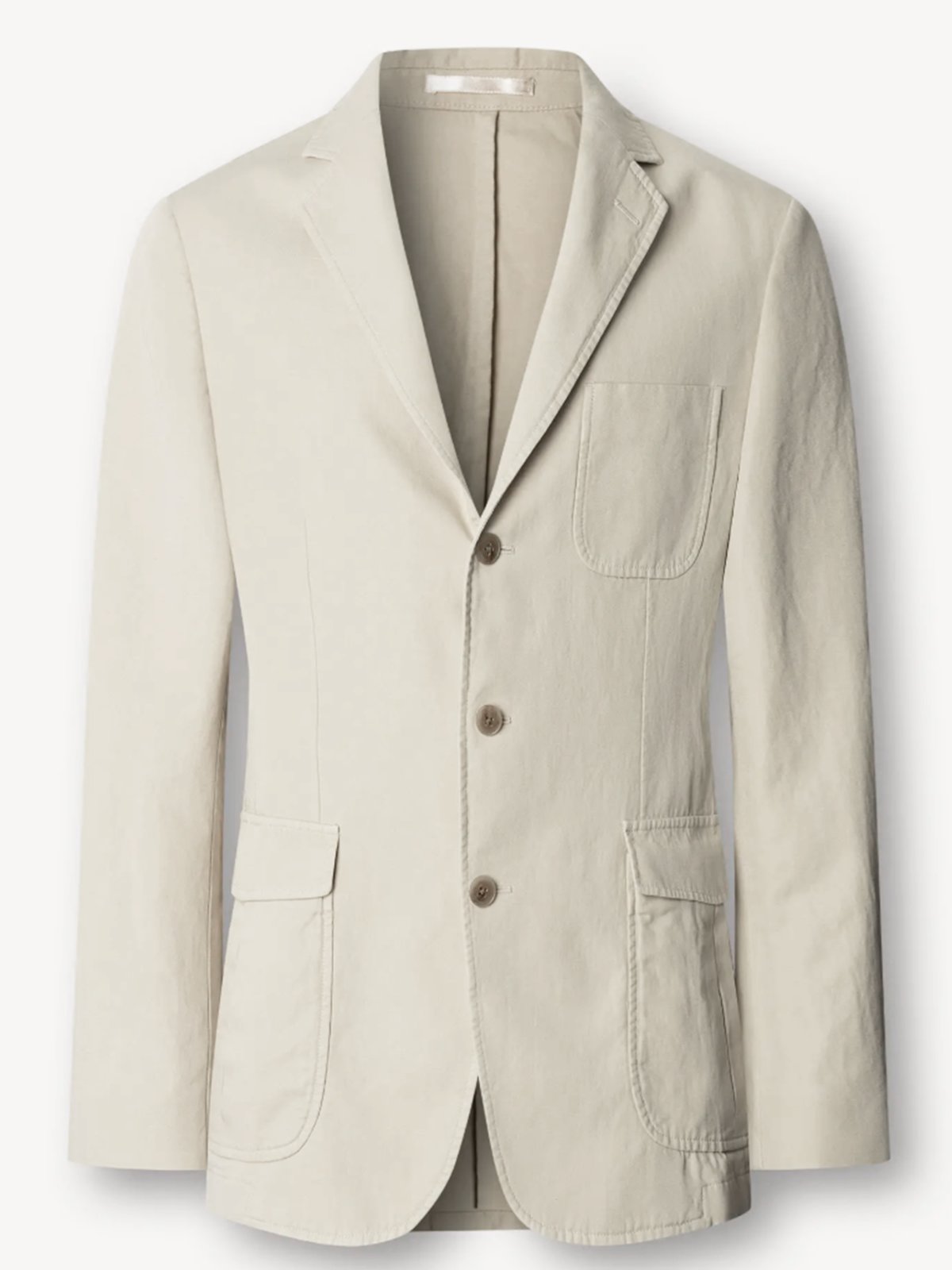 Hackett London Ungefüttertes 3-Knopf Sakko mit Leinen und Blasebalgtaschen, Tailored Fit in 46