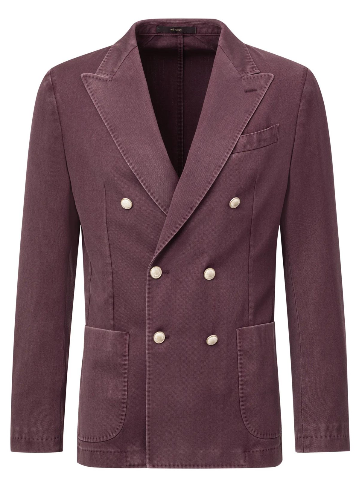 Windsor Ungefüttertes Zweireiher-Sakko mit Struktur, Shaped Fit in 46