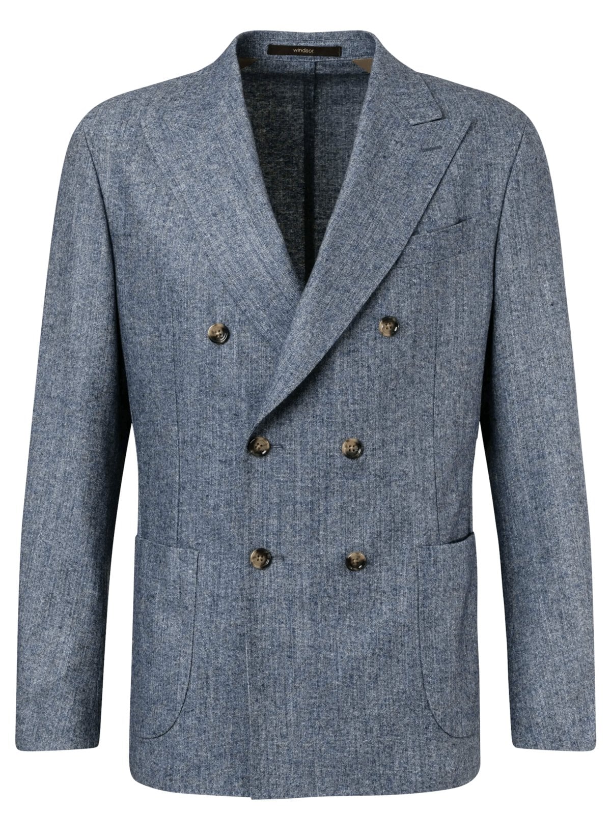 Windsor Zweireihiges Flanell-Sakko mit Kaschmir und Spitzfasson, Shaped Fit in 48