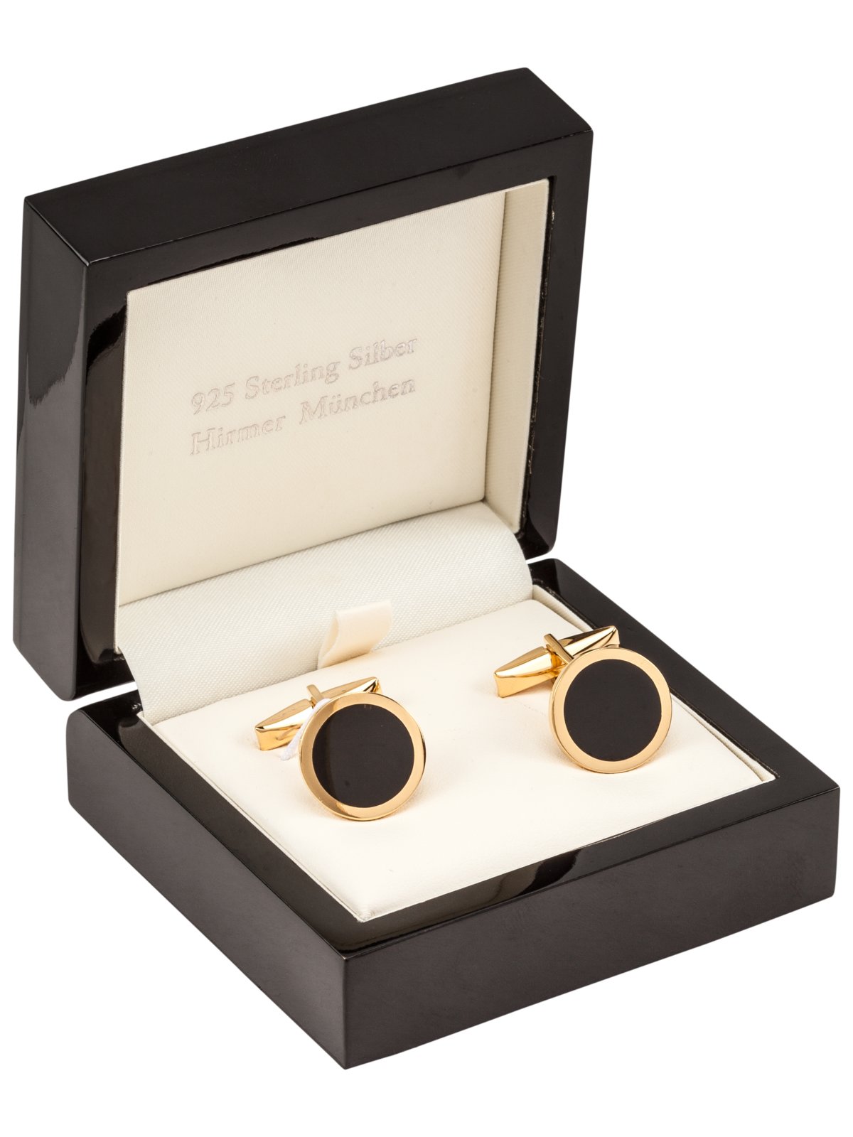 GROM Runde Manschettenknöpfe aus 925 Sterling Silber und vergoldet in 0