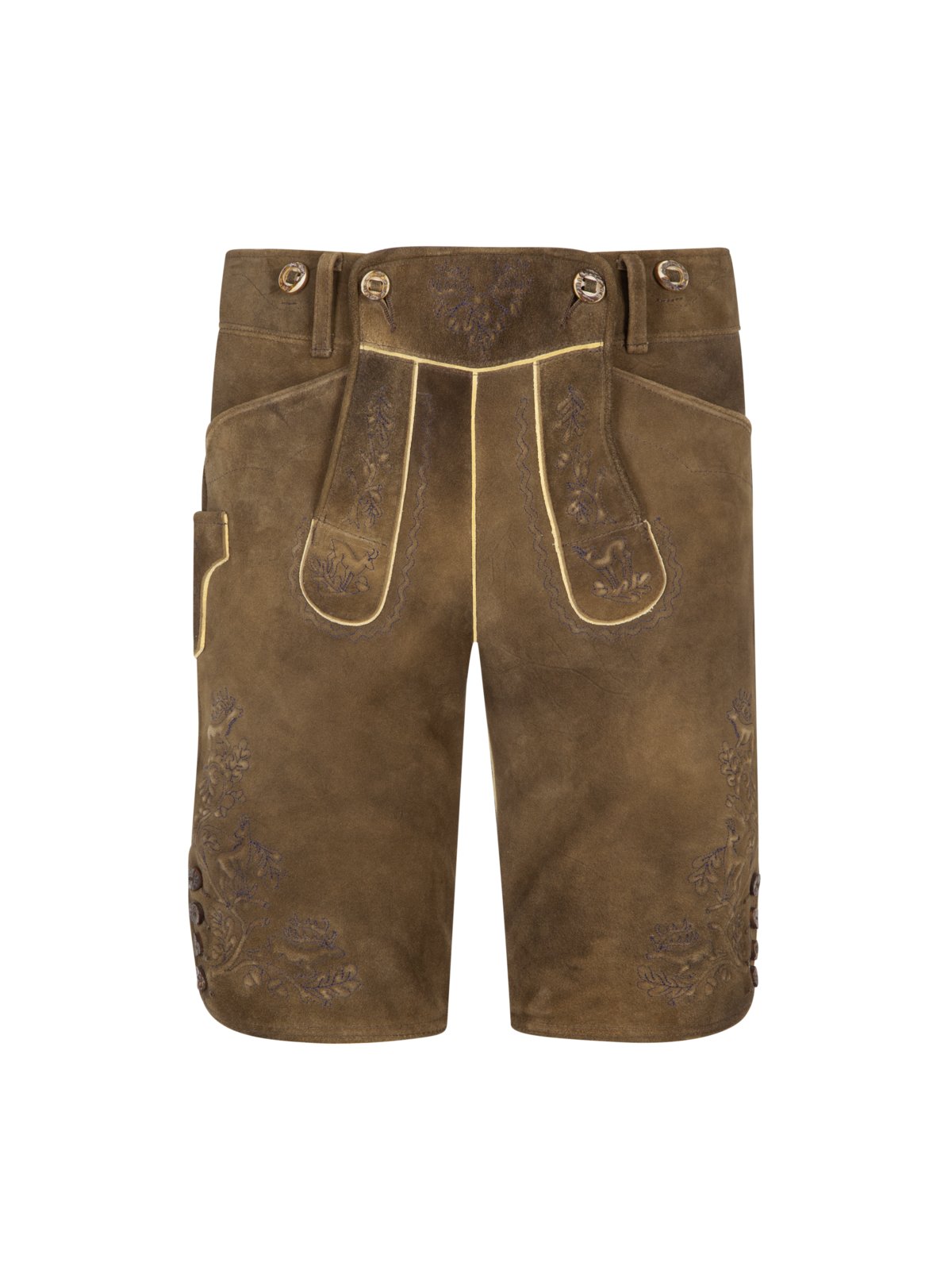 Meindl Steiermark Lederhose aus Ziegenleder, blau Stick in 44