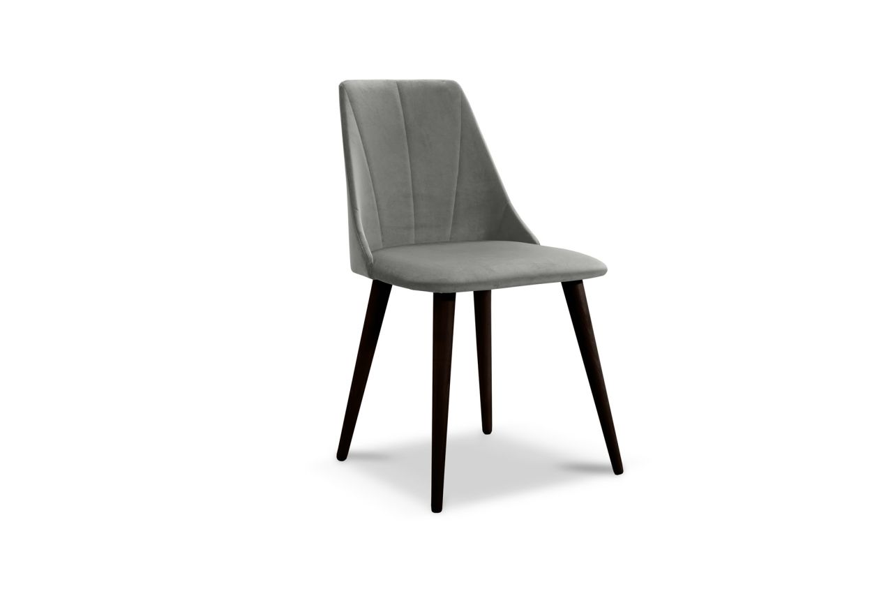 Esszimmerstühle Stuhle 2er Set CAROS Massivholz Buche-Wenge Stoff Grau