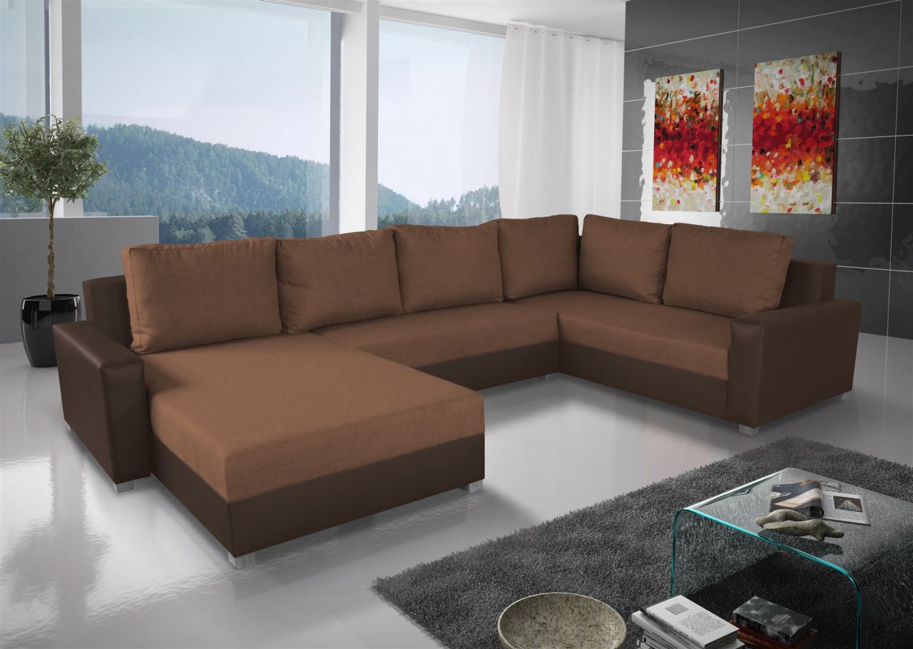 Couchgarnitur GRADO mit Schlaffunktion Otto.. Links Dunkelbraun/ Braun