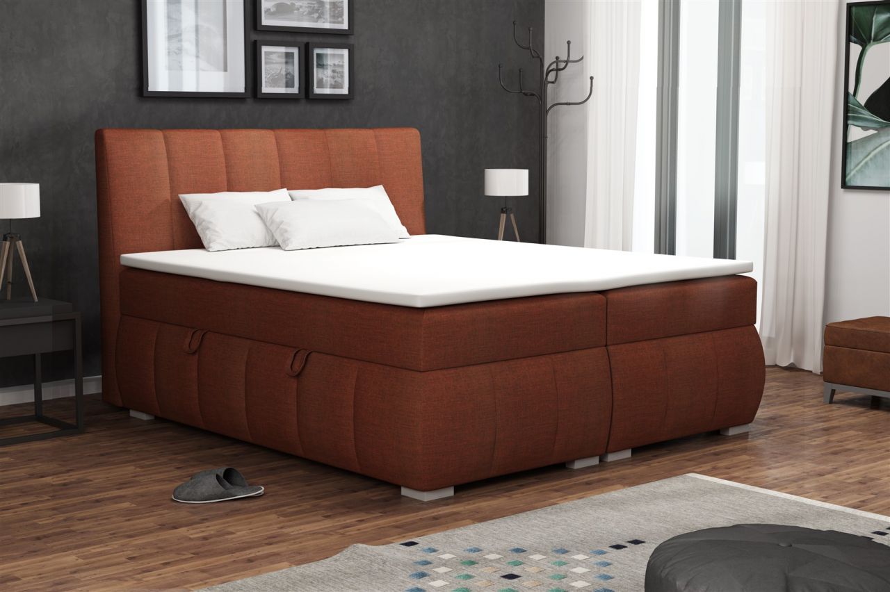 Boxspringbett Schlafzimmerbett VINCENZA 140x200cm inkl. Bettkasten
