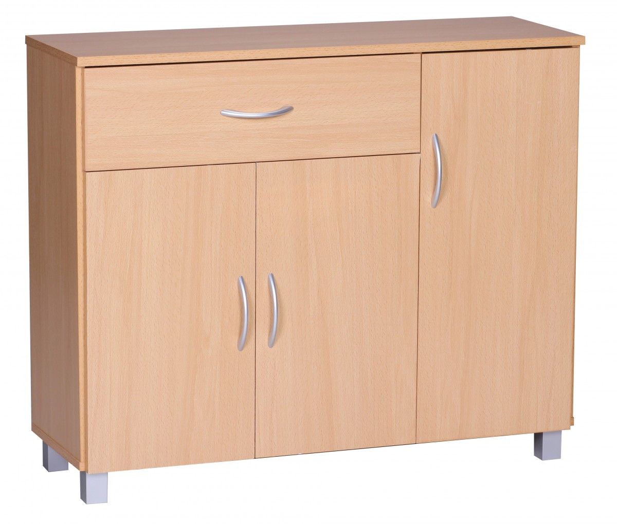Kommode Sideboard - AMIRA - Buche 90 x 75 cm mit 3 Türen + 1 Schublade