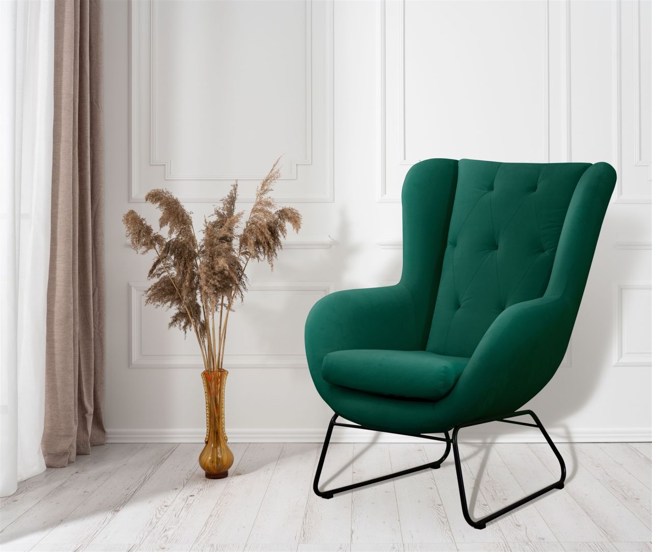 Sessel Designersessel ARTEMIS in Stoff Kronos Grün