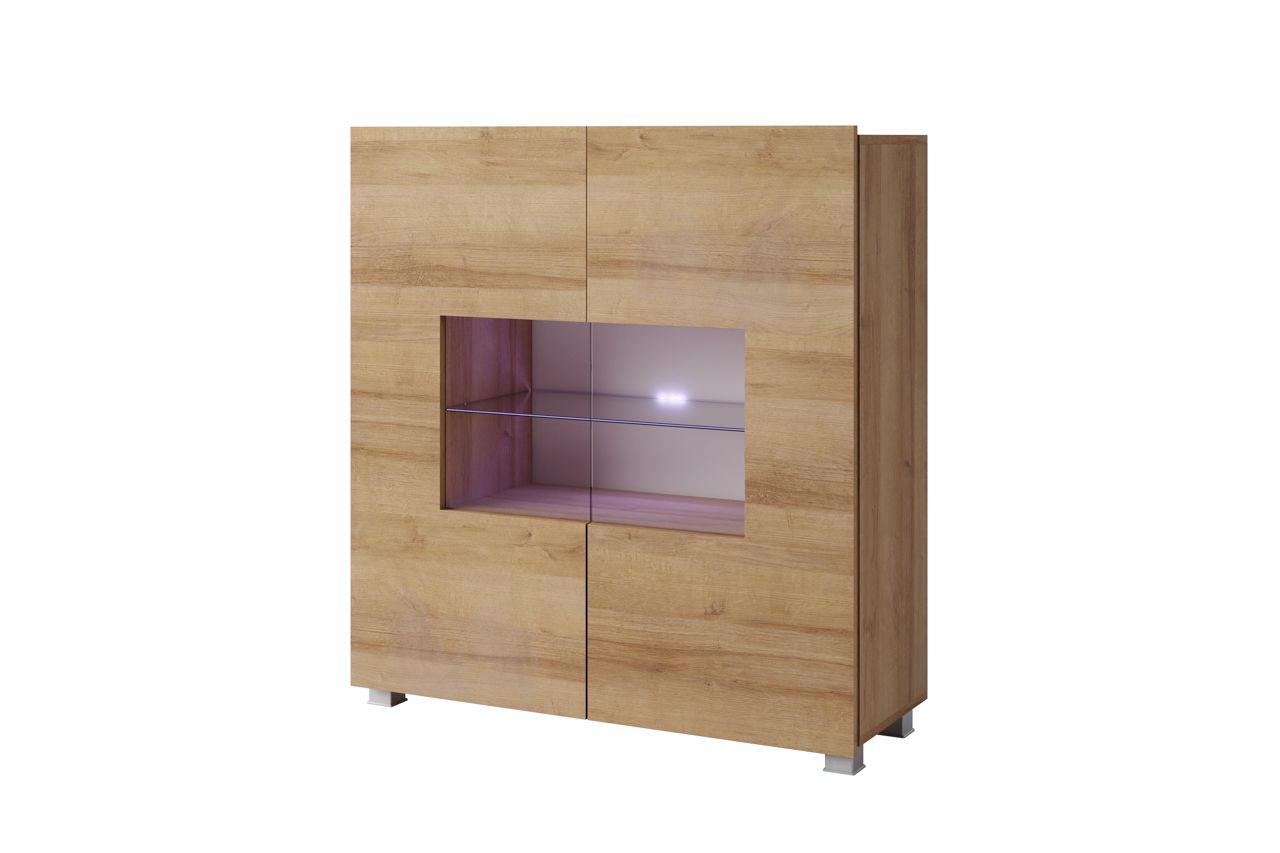 Highboard Schrank KAVOS in Gold Eiche inkl.LED Beleuchtung