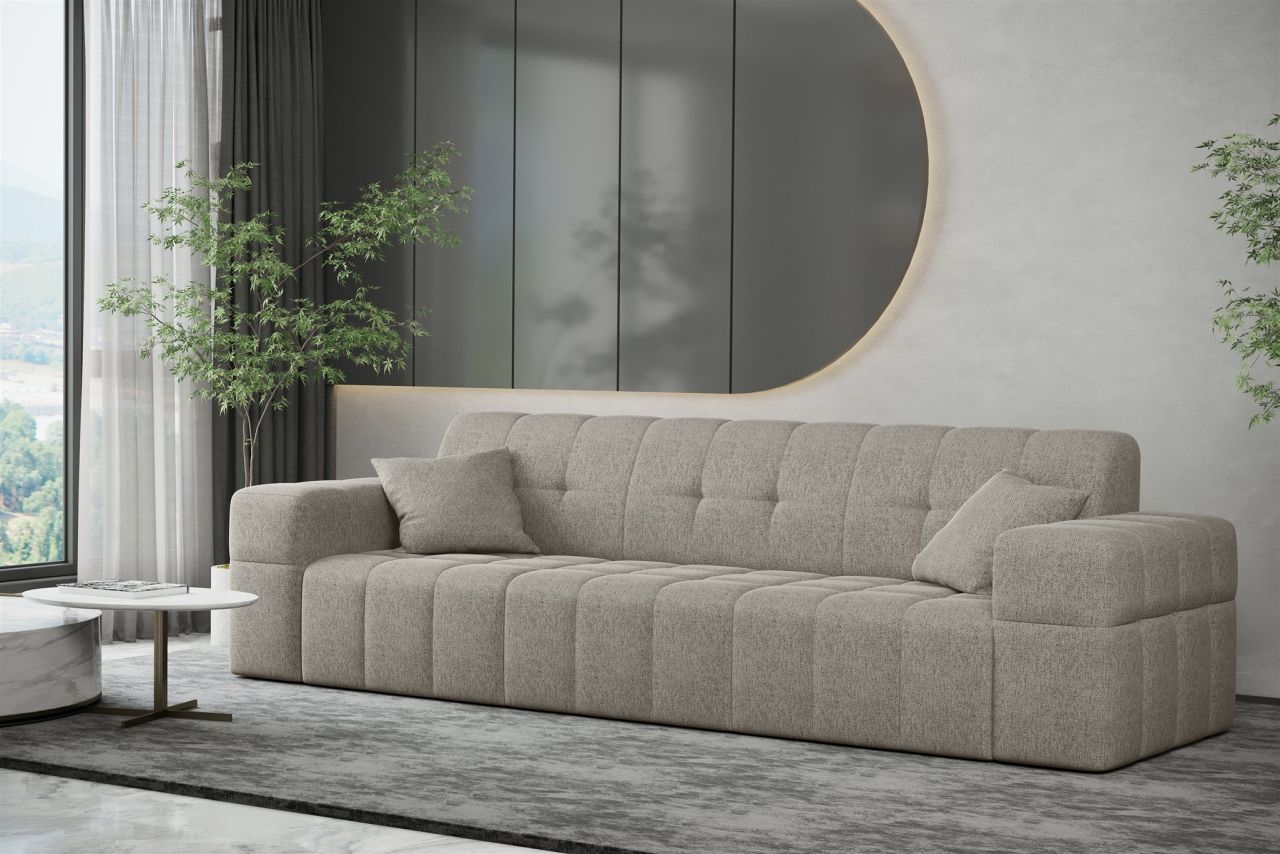 Sofa Designersofa NANCY 3-Sitzer in Stoff Neve Macchiato