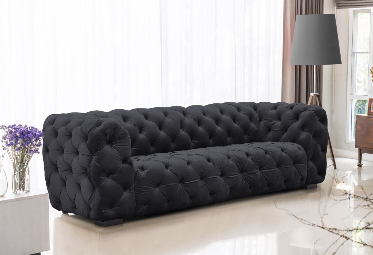 Sofa Designersofa NATALIE 3-Sitzer in Stoff Riviera Anthrazit
