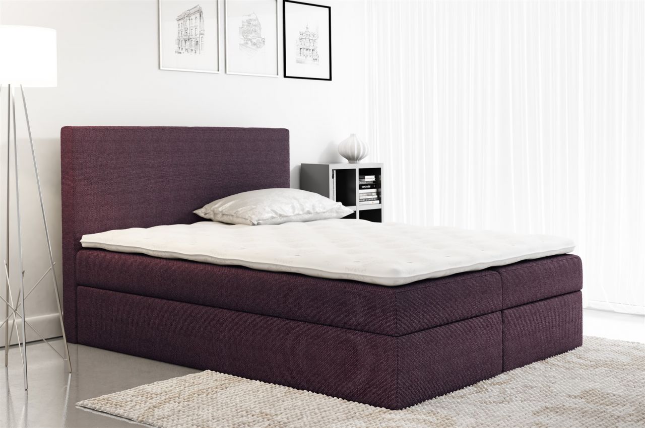 Boxspringbett Schlafzimmerbett KELIS Webstoff Violett 160x200cm