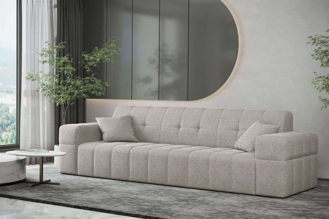 Sofa Designersofa NANCY 3-Sitzer in Stoff Neve Beige