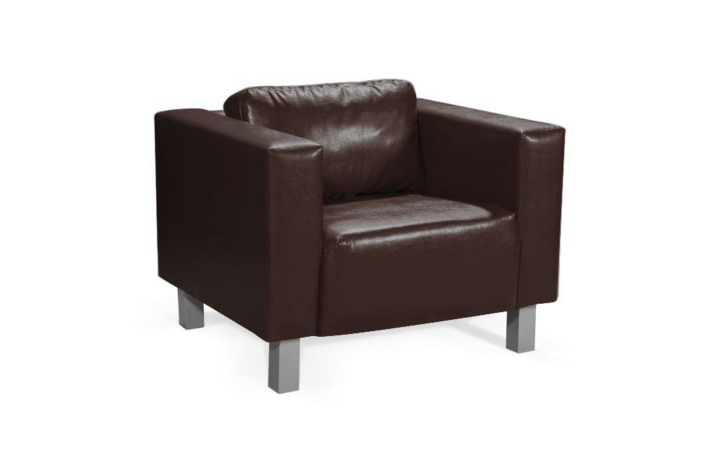 Sessel Clubsessel MAILAND in Kunstleder Dunkelbraun