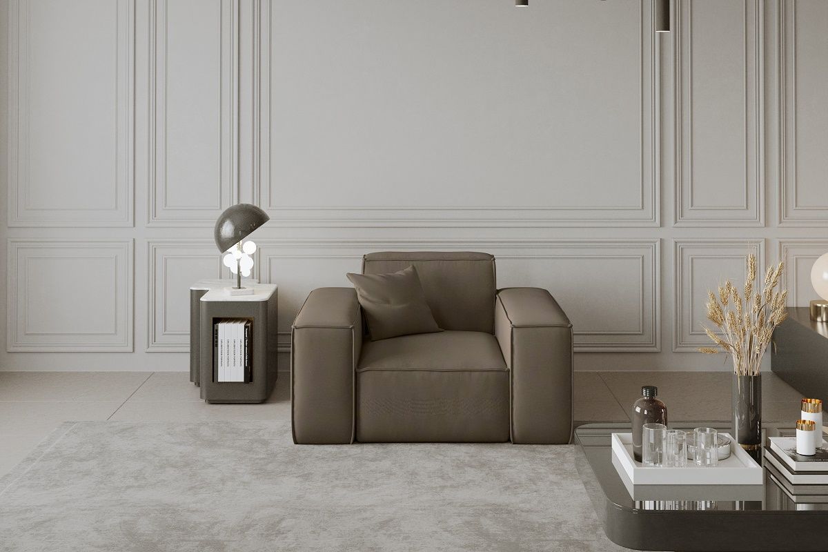 Sessel Designersessel CELES in Stoff Opera Velvet Taupe