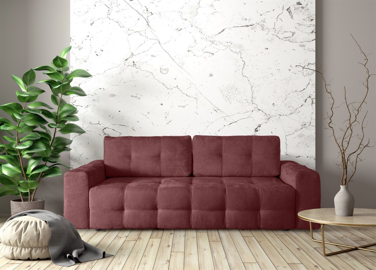 Schlafsofa Designersofa Sofa 3-Sitzer ARIELLE in Stoff Perfect Harmony Bordea...