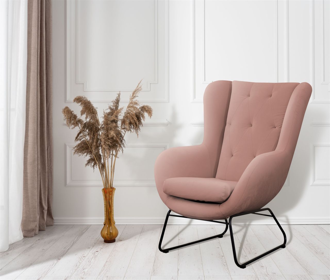 Sessel Designersessel ARTEMIS in Stoff Kronos Altrosa