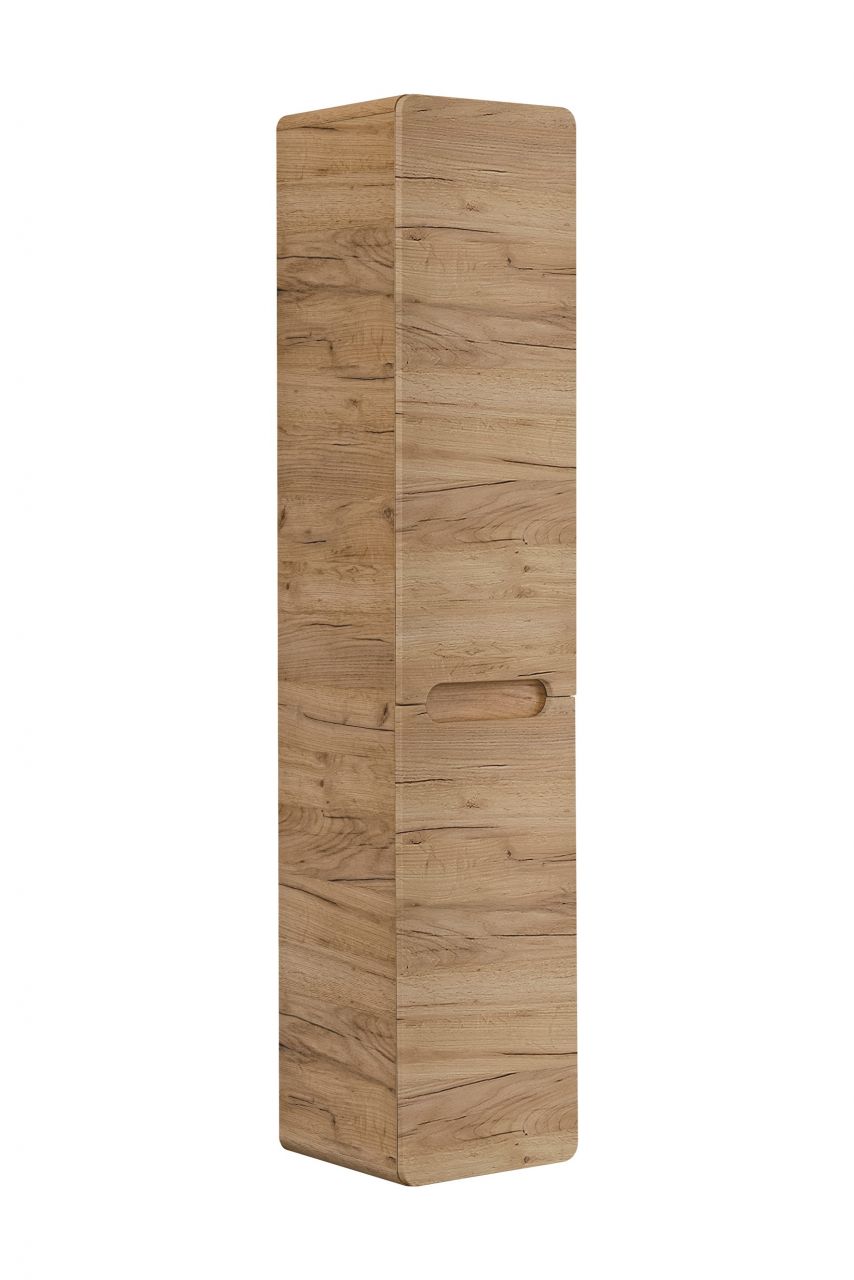 Badezimmer Hängeschrank inkl. Wäschekorb 170x35x35 cm FERMO Gold Eiche