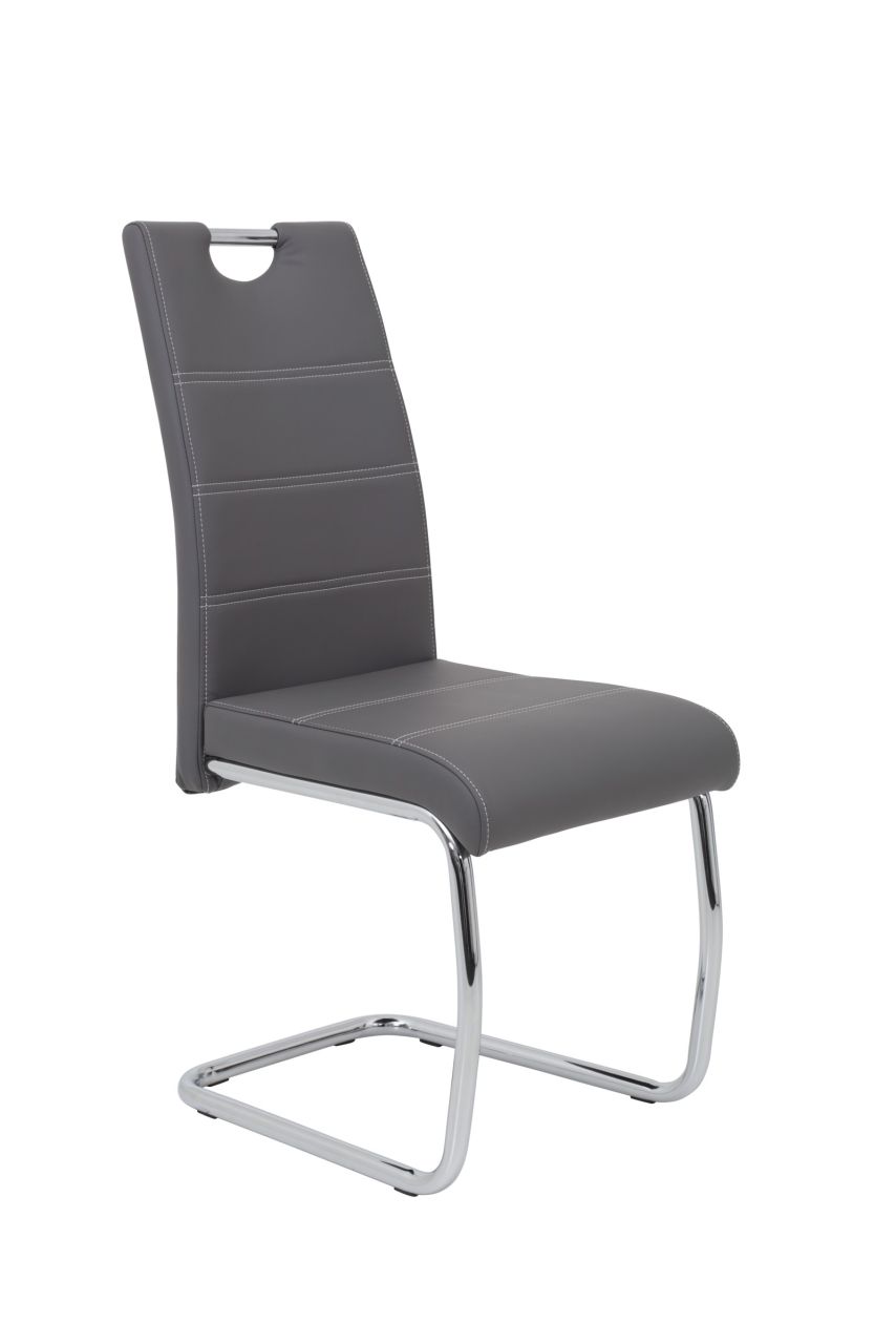 Esszimmerstühle Stuhl Freischwinger 2er Set ELENI Grau