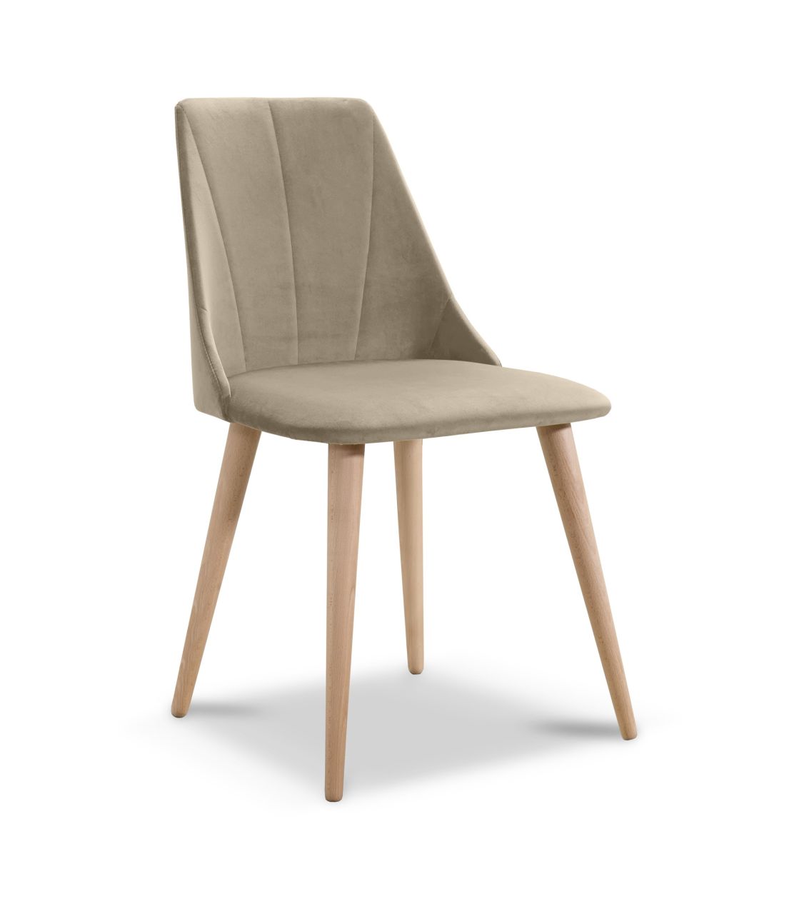 Esszimmerstühle Stuhle 2er Set CAROS Massivholz Buche Stoff Creme