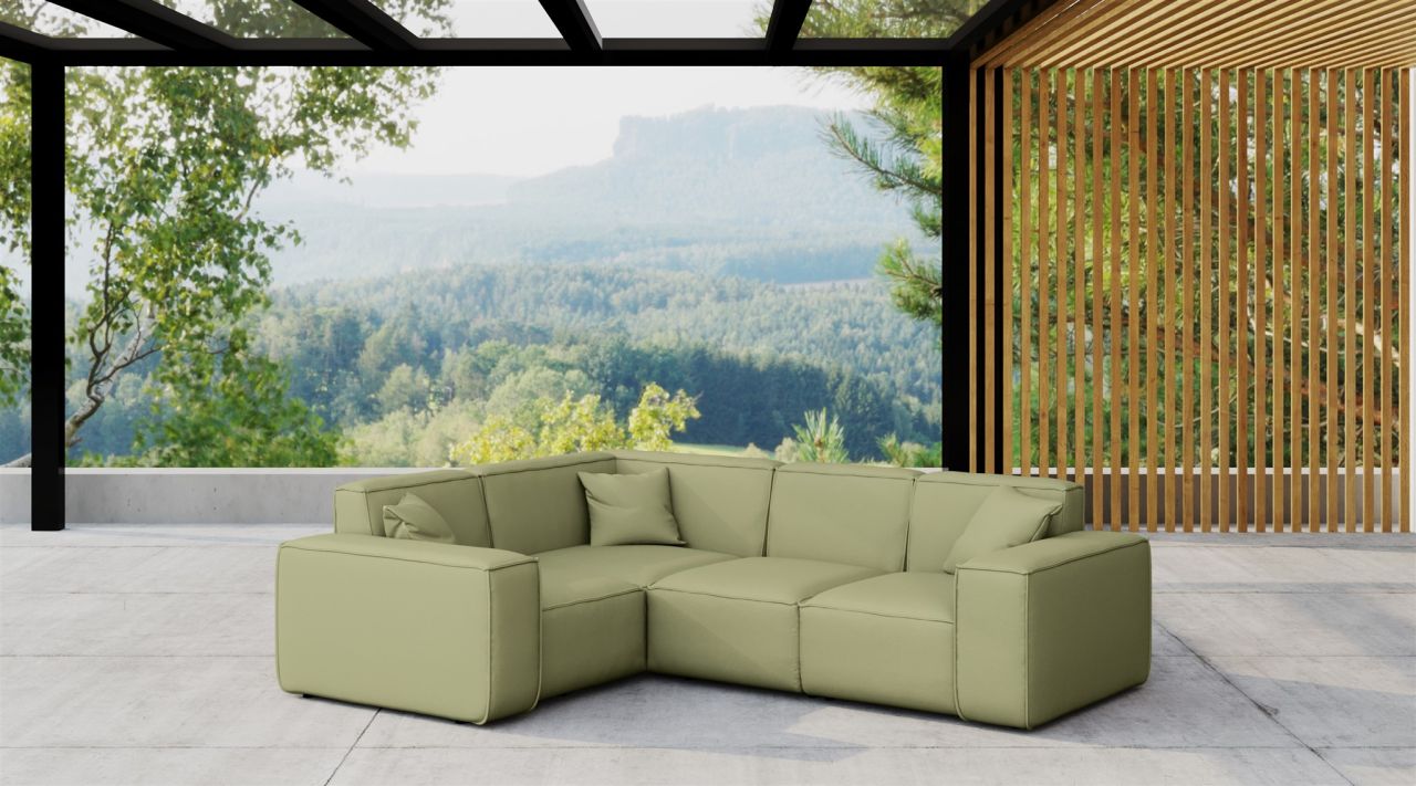 Garten Ecksofa SUMMER wetterfester Stoff NXL Lima kurzer Schenkel Links