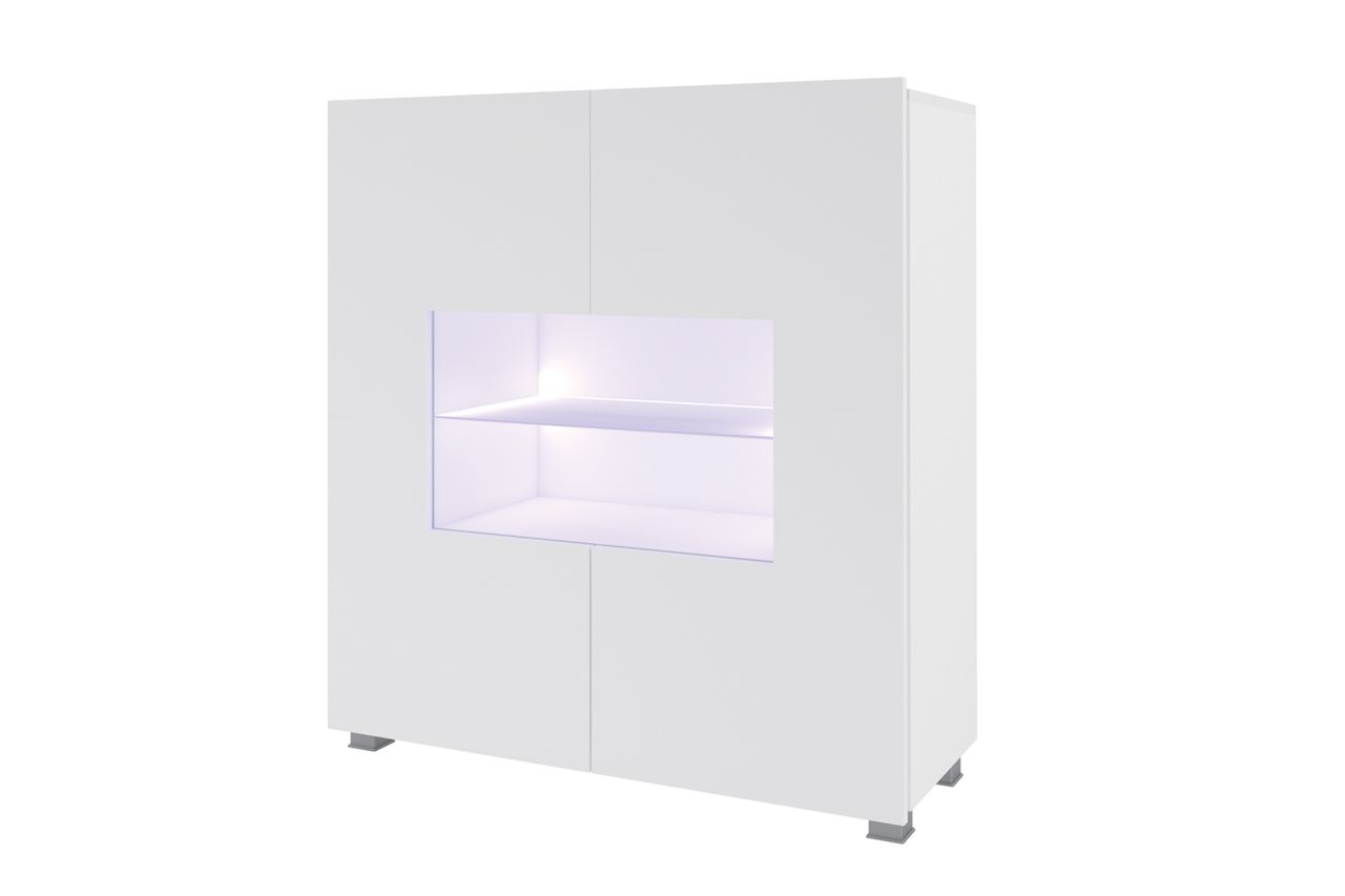 Highboard Schrank KAVOS in Weiss Hochglanz inkl.LED Beleuchtung