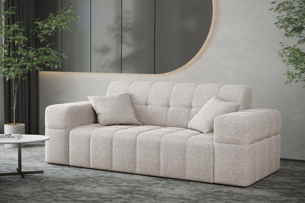 Sofa Designersofa NANCY 2-Sitzer in Stoff Neve Beige