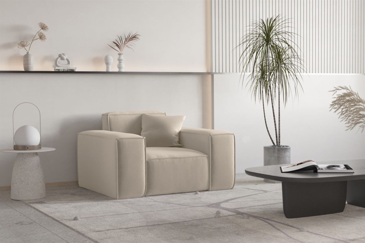 Sessel Designersessel CELES PREMIUM in Stoff Opera Velvet Beige