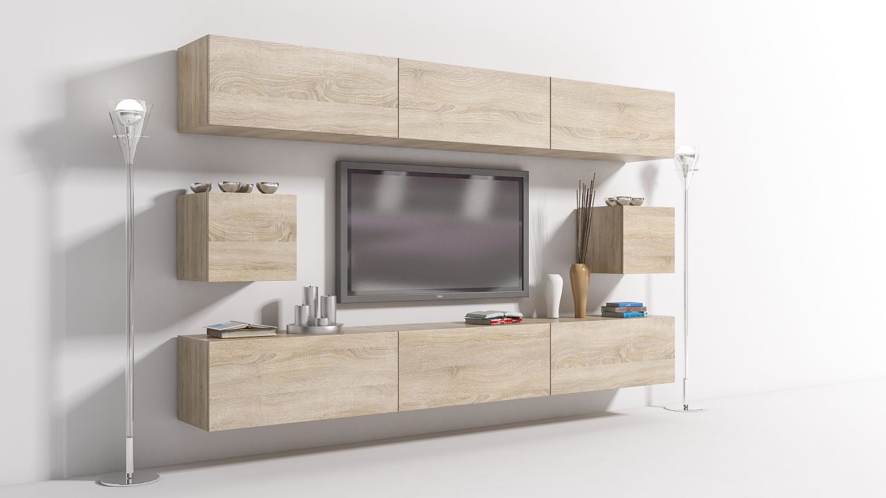 Mediawand Wohnwand 8 tlg CONVERT Nr.11 Sonoma matt